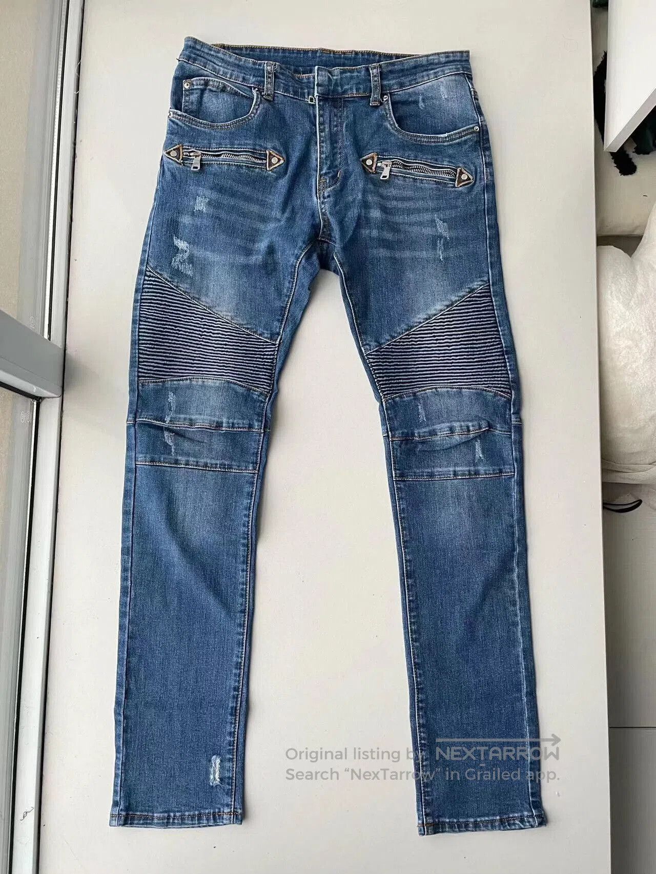 Balmain Balmain Distressed Motorcycle Denim Pants. Size US 32 / EU 48 - 1 Thumbnail