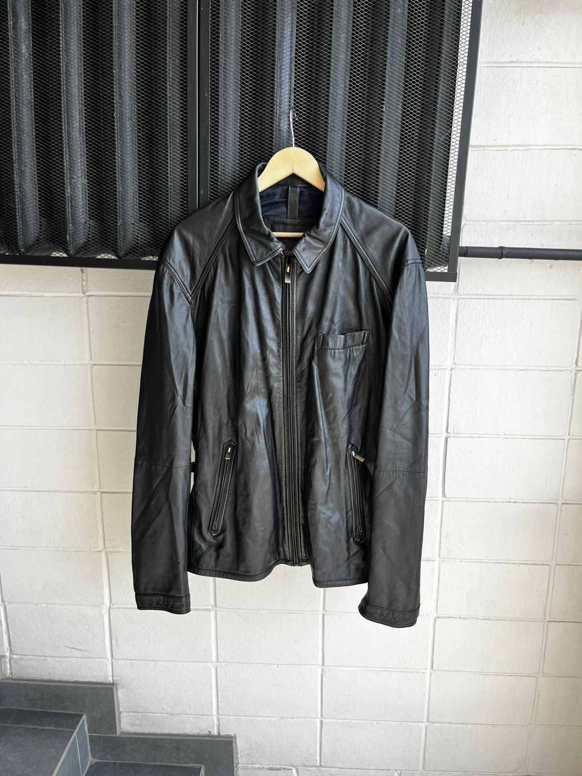 Massimo Dutti Leather Jacket 2XL in Black, Men's (Size Xxl) — image 3 of 6