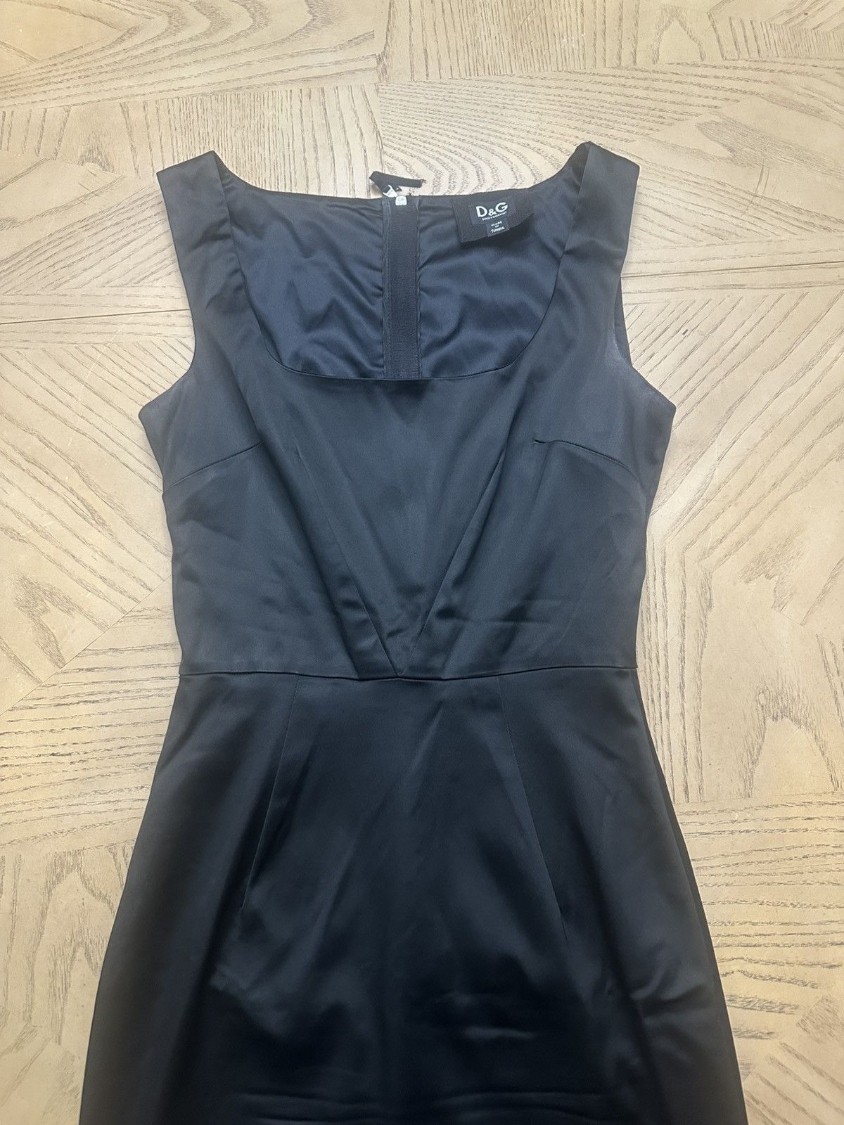 Dolce & Gabbana Dolce Gabbana Black Satin Mini Dress Size M / US 6-8 / IT 42-44 - 2 Thumbnail