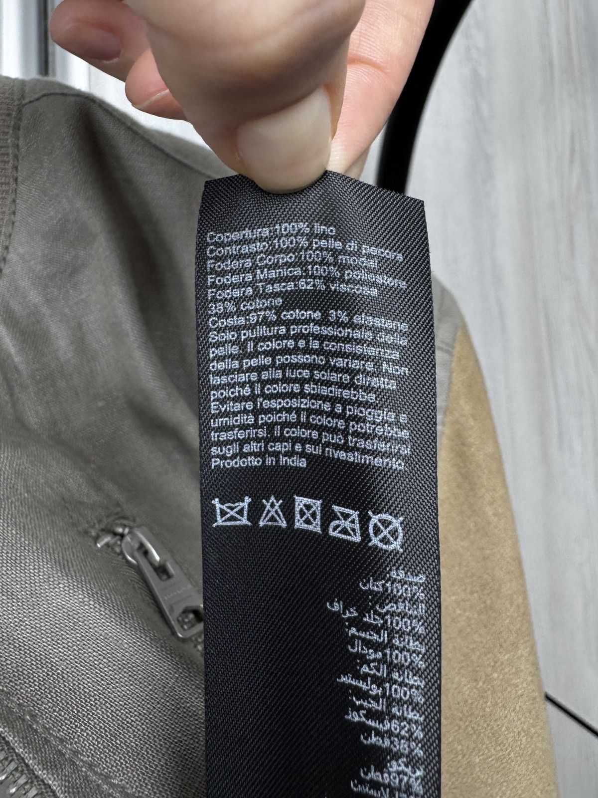 Allsaints Allsaints linen sheep leather sleeves grey beige bomber jckt Size US M / EU 48-50 / 2 - 13 Thumbnail