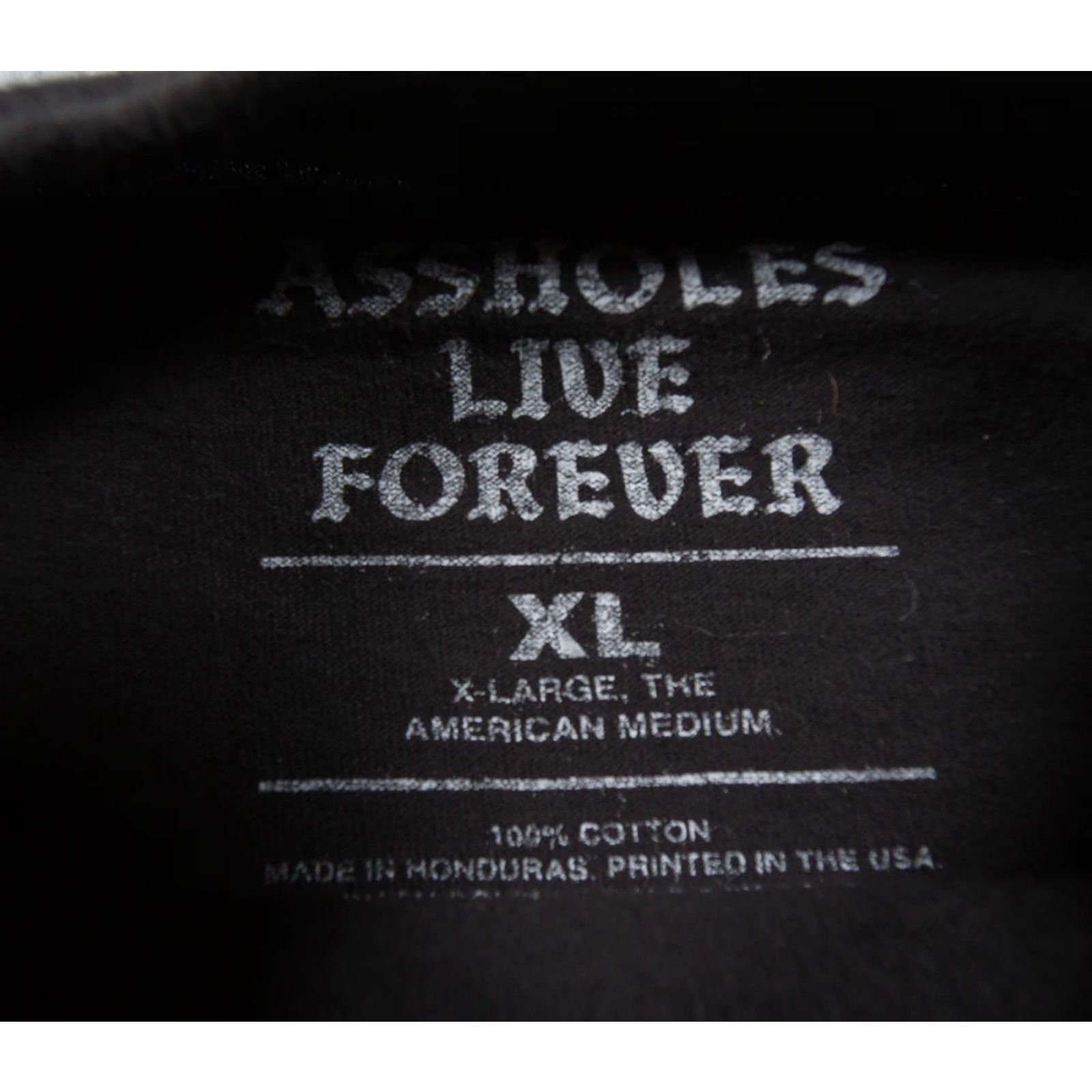Olive Assholes*s Live Forever Shirt Mens XL Black Graphic Tee Streetwear Crewneck Shirt Size US XL / EU 56 / 4 - 4 Thumbnail
