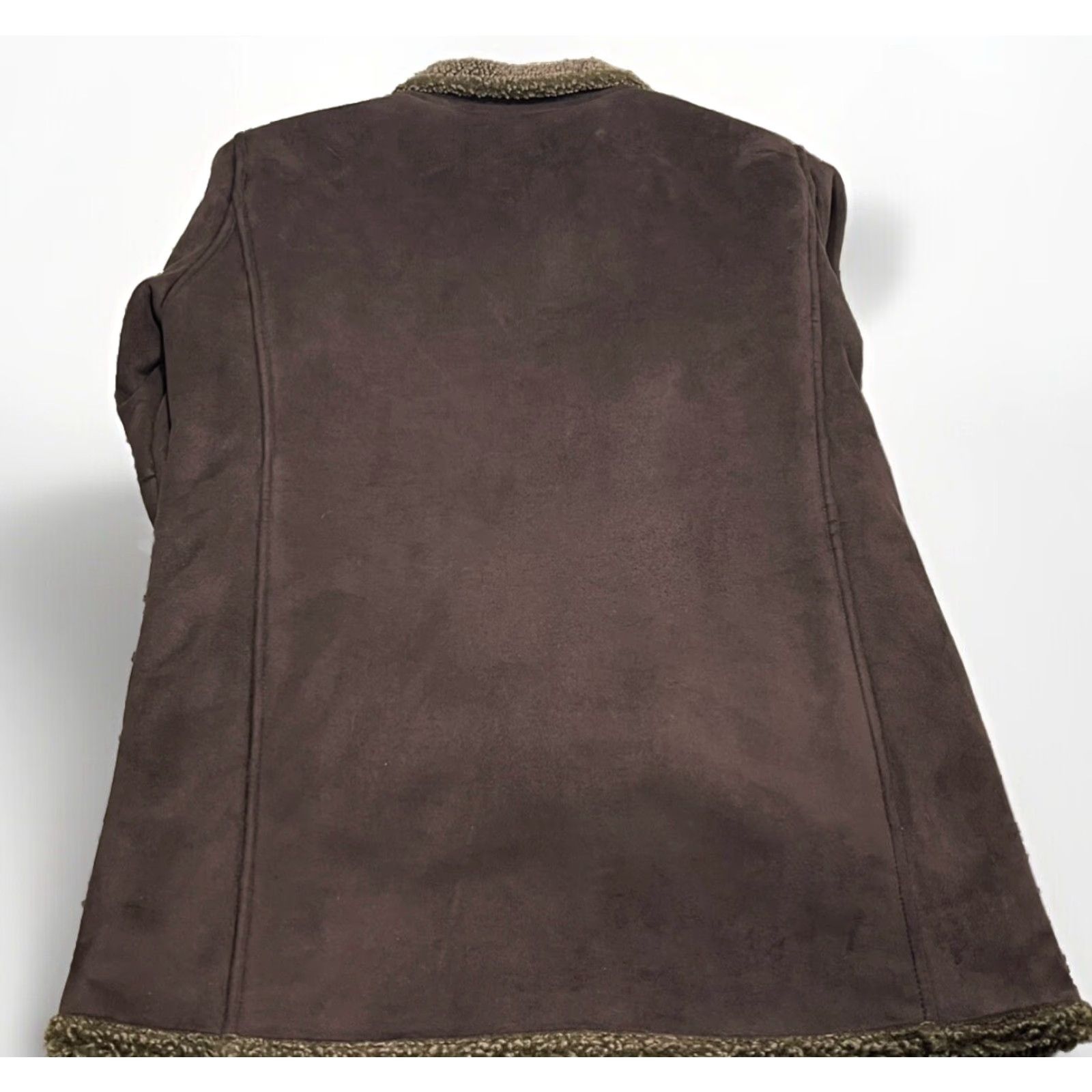 Vintage LL Bean Jacket Womens Medium Regular Brown Faux Suede Button Up Sherpa Lined Size M / US 6-8 / IT 42-44 - 6 Thumbnail