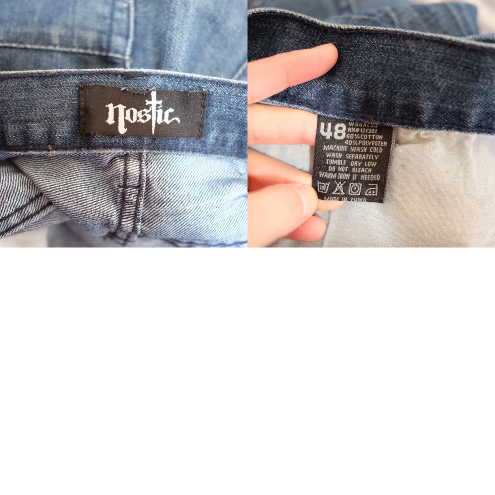 Denime Nostic Jeans Men 48x33 Blue Denim Cotton/Poly Straight Leg Regular Size 48 Inseam 31.5" Belt Loops Jeans #p81-6 Mens Size US 32 / EU 48 - 9 Thumbnail
