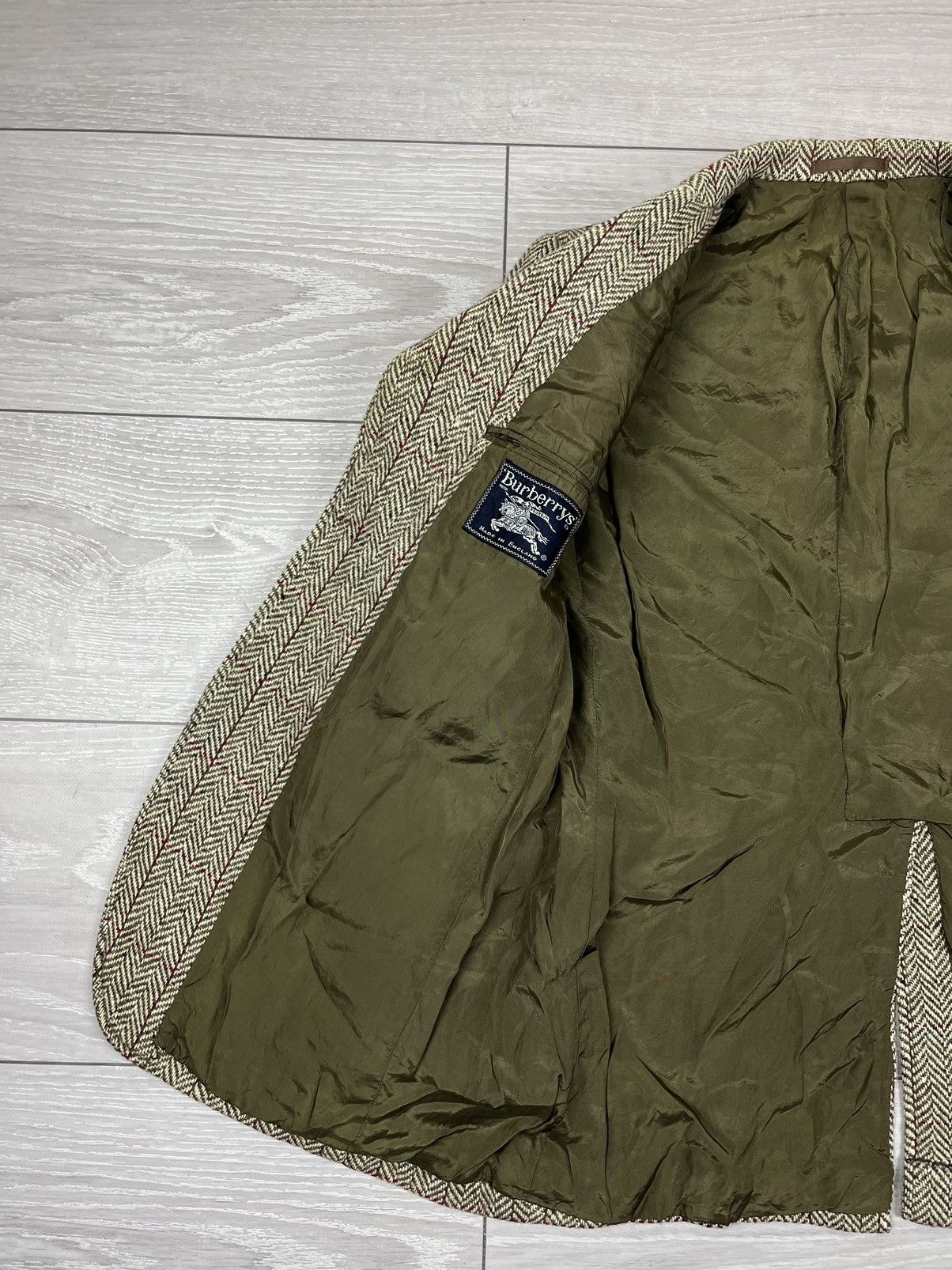 Burberry Burberrys Vintage 80s Irish Tweed Blazer Jacket Size 40R - 9 Thumbnail