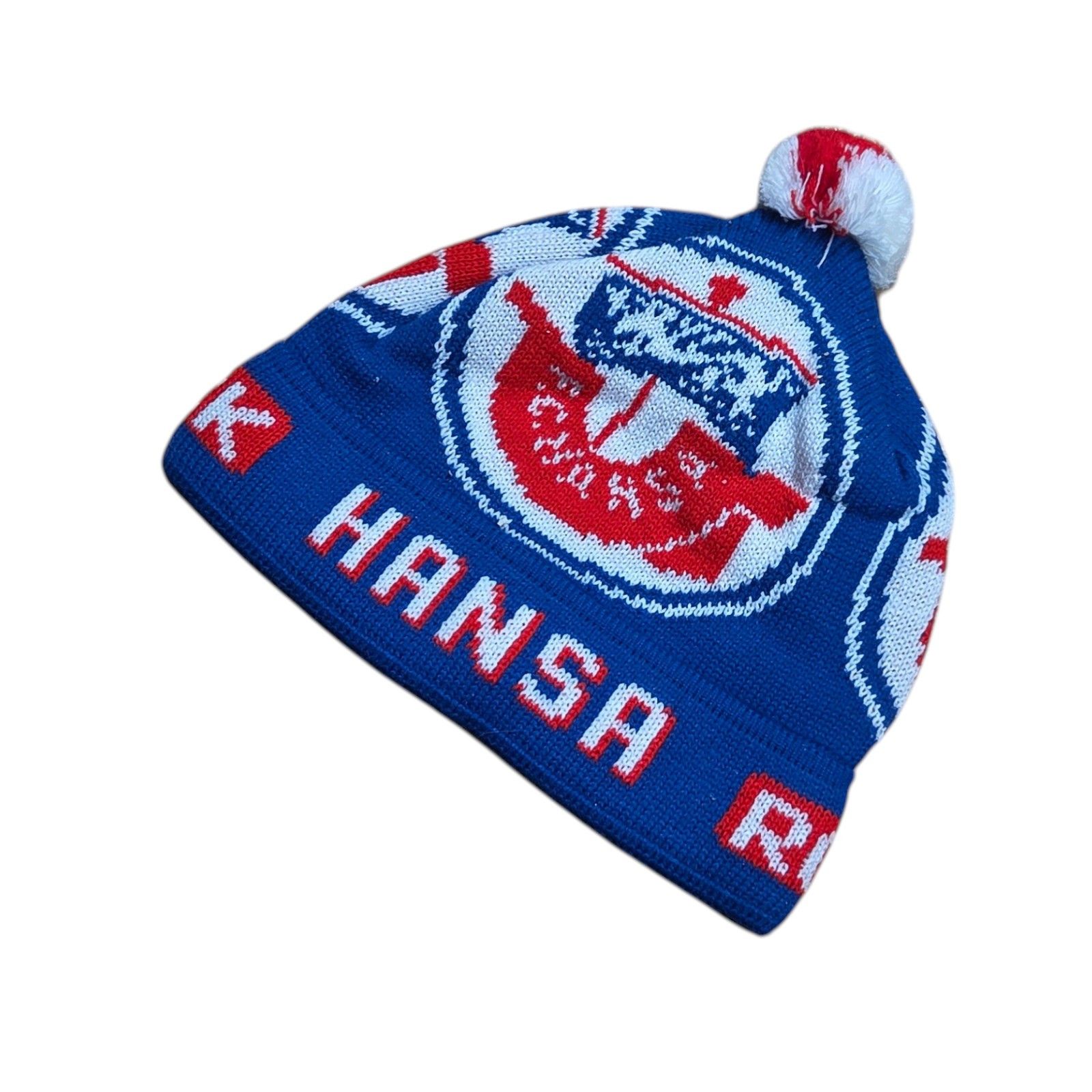 Vintage Hansa Rostock Germany Football Soccer Winter Beanie Hat Size ONE SIZE - 2 Thumbnail