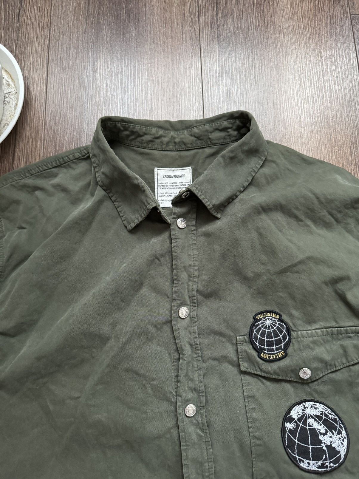 Zadig & Voltaire Zadig & Voltaire men's 44 Military dark green long sleeve shirt Size US S / EU 44-46 / 1 - 3 Thumbnail