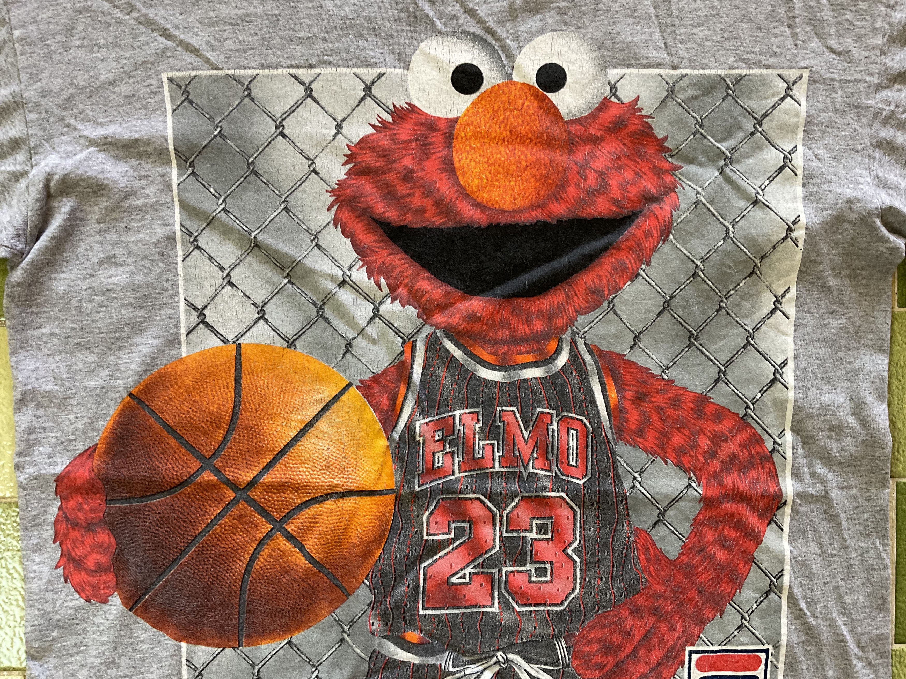 Cartoon Network 90s Sesame Street Elmo Jordan Fila Parody Vintage Tshirt Size US M / EU 48-50 / 2 - 3 Thumbnail