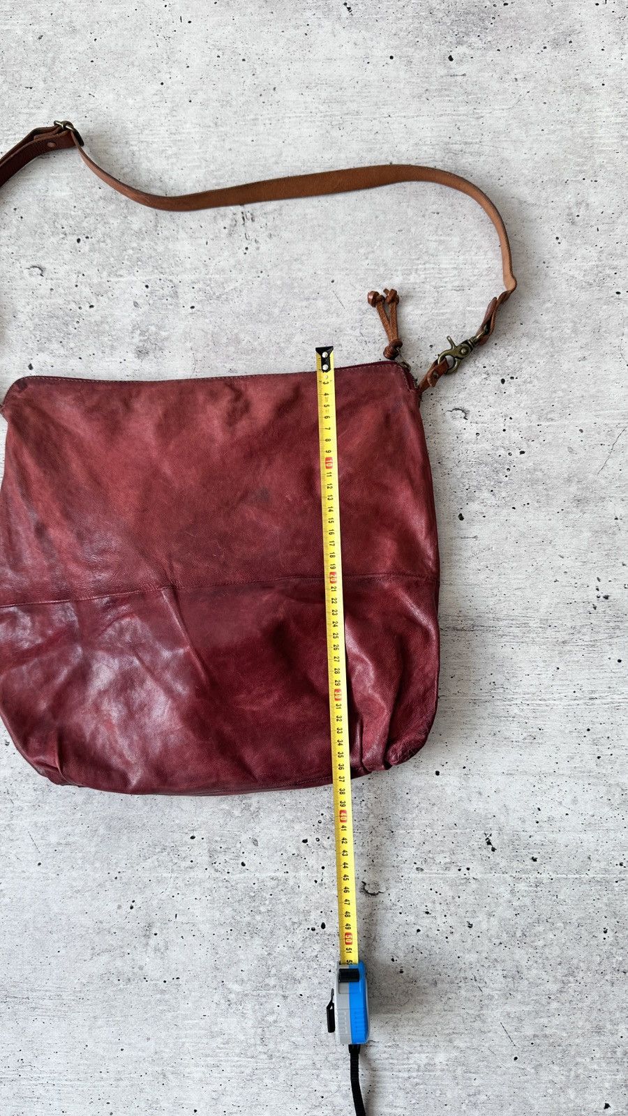 A.S.98 AS98 Leather Hobo Bag Foldover Large Slouchy Tote Oxblood Size ONE SIZE - 20 Thumbnail