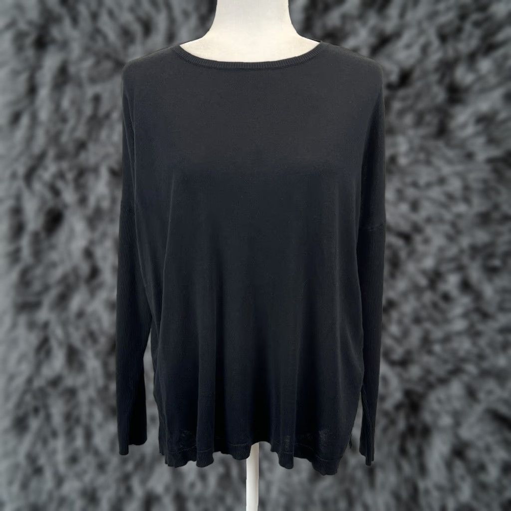 Ralph Lauren Lauren Ralph Lauren Silk Blend Sweater Large Black Lightweight Long Sleeve Womens Size L / US 10 / IT 46 - 1 Thumbnail