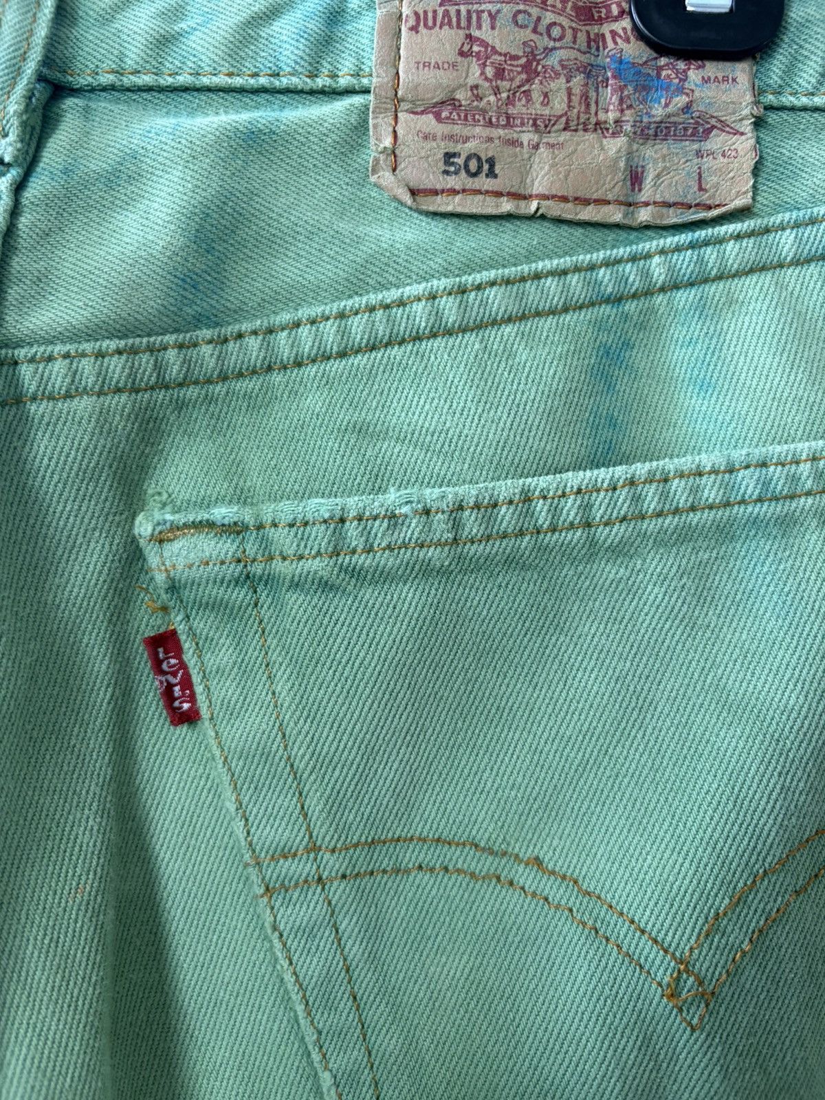 Levi's 501 Made In Spain Green 90’s Size US 32 / EU 48 - 3 Thumbnail