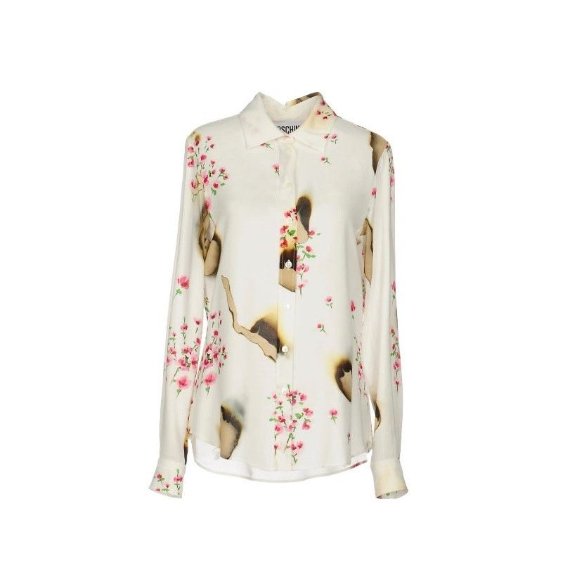 Moschino AW16 MOSCHINO COUTURE JEREMY SCOTT BURNT EFFECT SILK BLOUSE Size S / US 4 / IT 40 - 2 Thumbnail