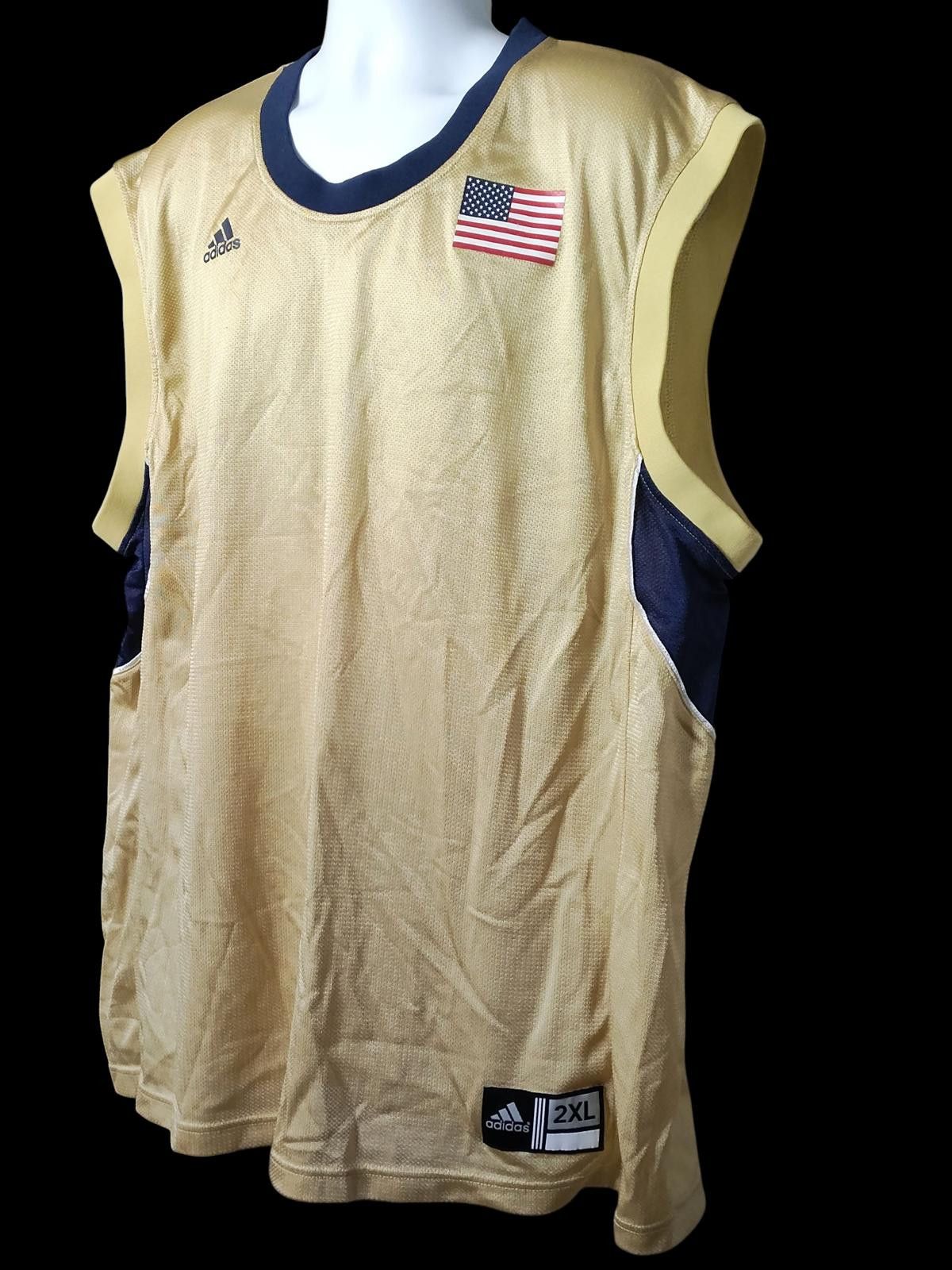 Adidas Adidas Men's Gold Basketball Jersey with USA Flag Patch Size Size ONE SIZE - 5 Thumbnail