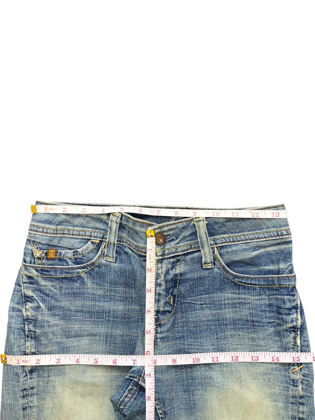 Wrangler Vintage Japanese Brand Mud Wash Distress Flare Jeans Size 27" / US 4 / IT 40 - 6 Thumbnail