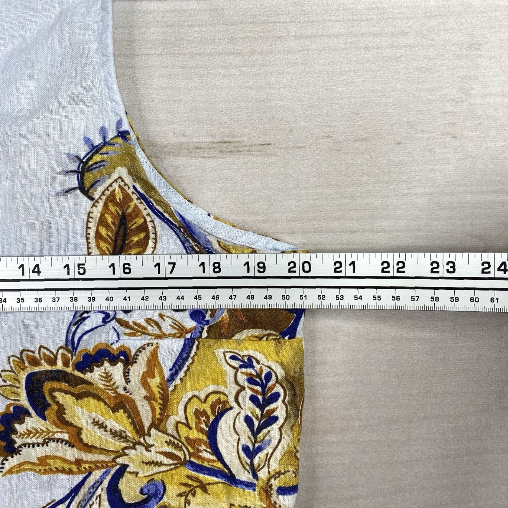 Joie JOIE Linen Top Women L Button-Up Beach Colorful Floral Sleeveless V-Neck Blue - NWT, Lightweight, Spring/Summer, Casual, Regular Fit Size L / US 10 / IT 46 - 7 Thumbnail