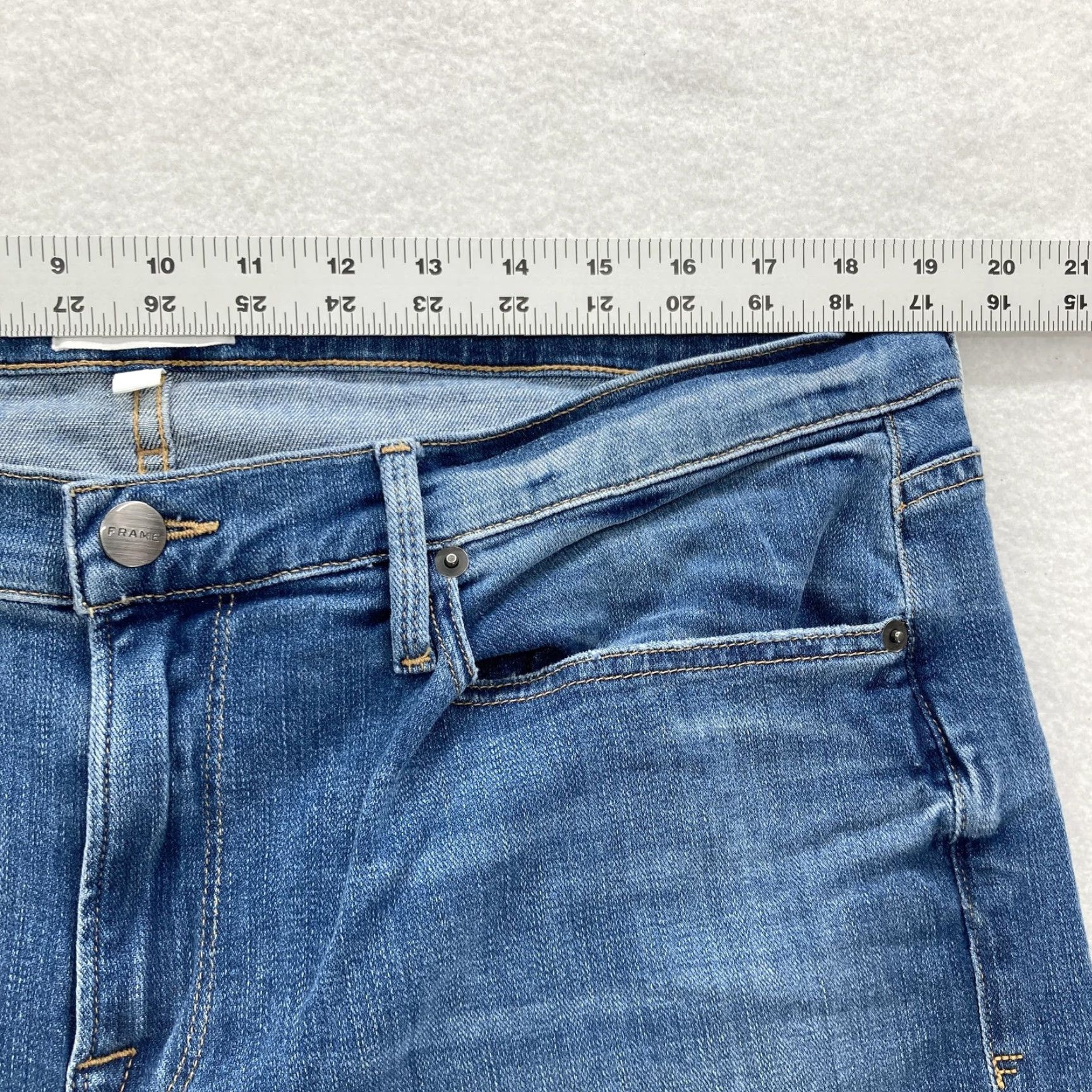 Frame FRAME Jeans Mens 38x32 Blue Denim L'Homme Skinny Surfside Wash Stretch Preppy Jeans Size US 38 / EU 54 - 6 Thumbnail