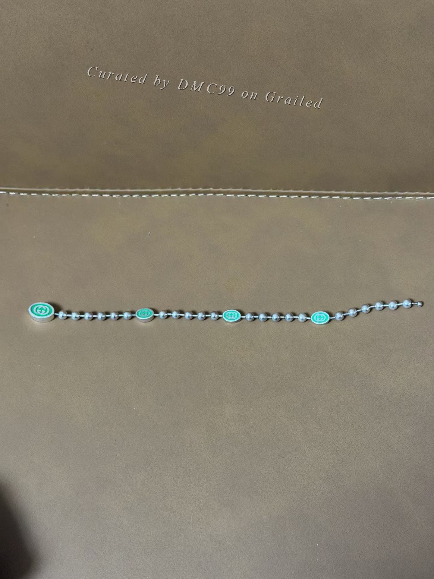 Gucci Gucci Green Enamel Silver Bead Bracelet Size ONE SIZE - 1 Thumbnail