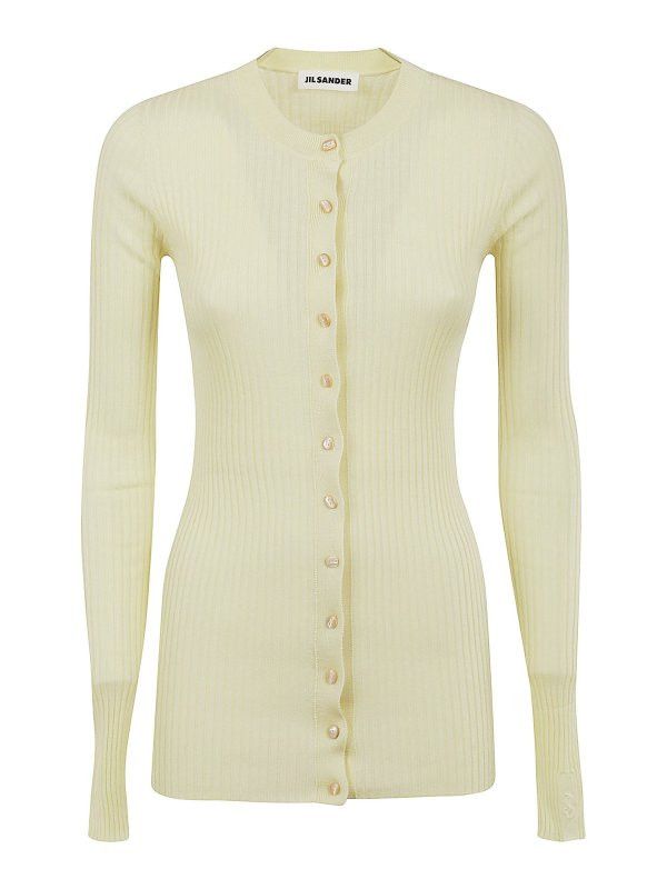 Jil Sander o1y1025 Cardigan in Pastel Yellow Size XXS / US 00 / IT 34 - 1 Thumbnail