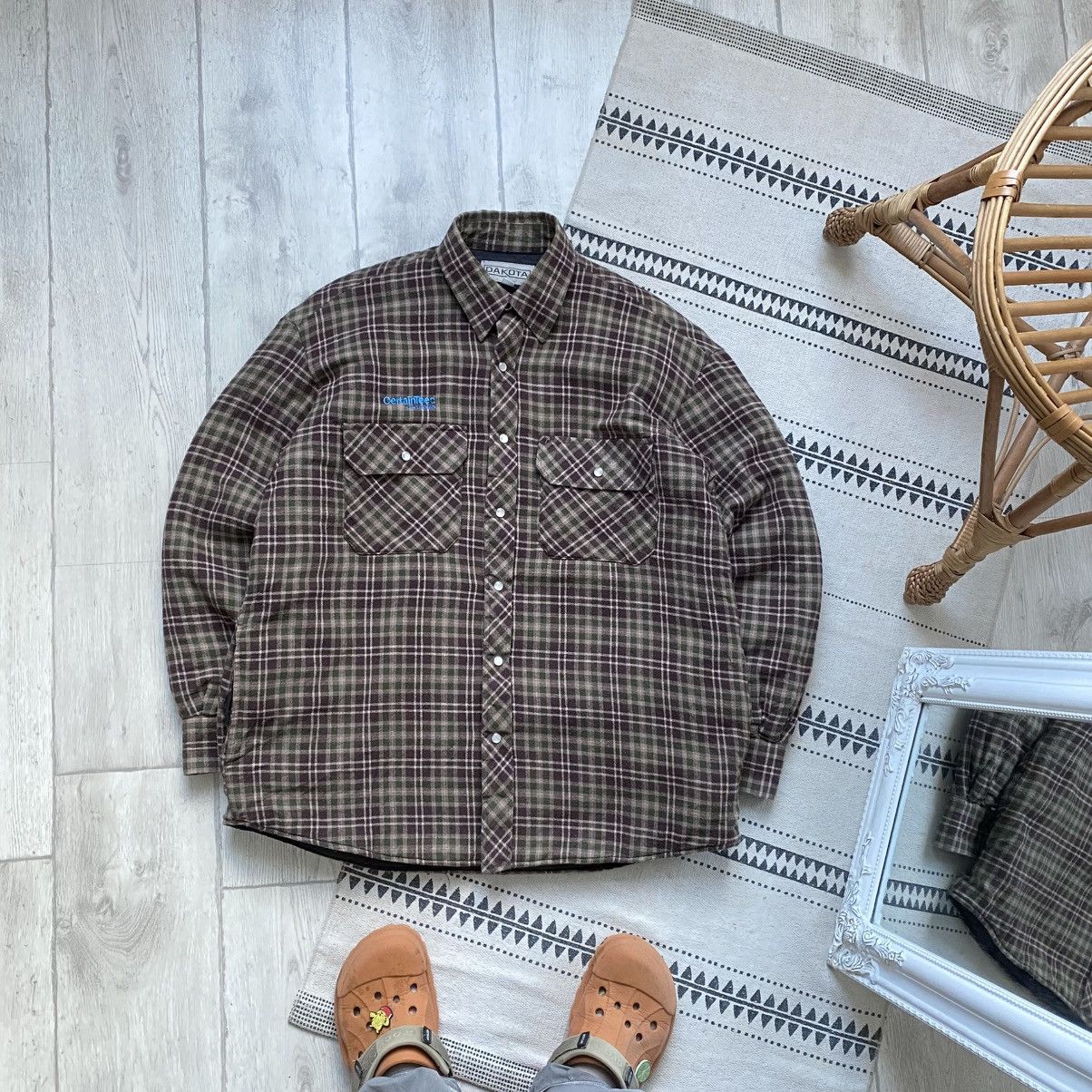Flannel 🏕️ Vintage Flannel Work jacket overshirt carhartt style Size US L / EU 52-54 / 3 - 1 Thumbnail