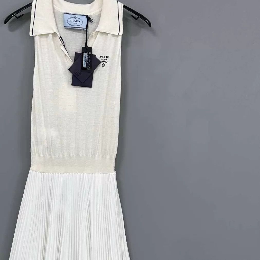 Prada PRADA Cream Fitted Long Maxi Dress Size 40 Size S / US 4 / IT 40 - 2 Thumbnail