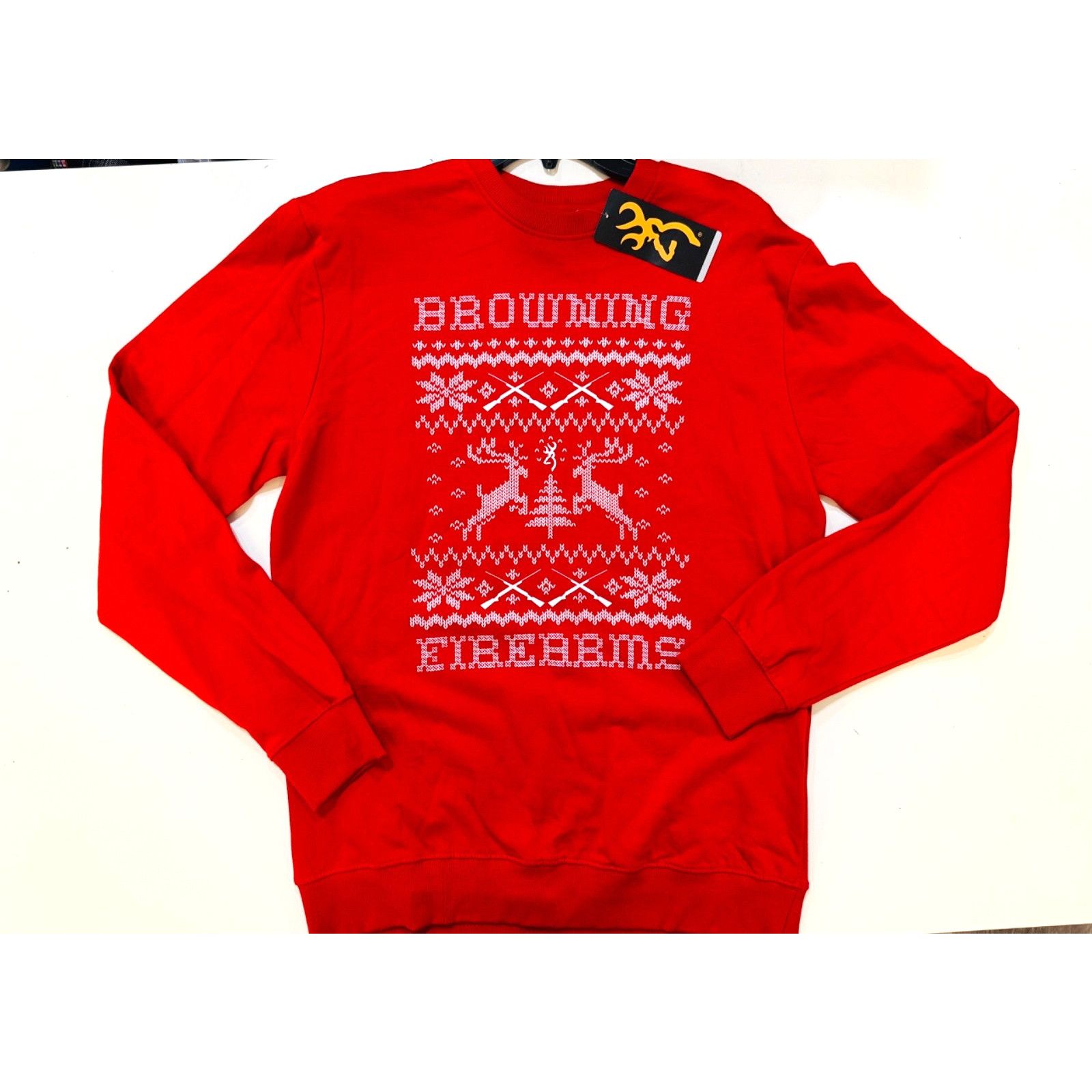 & Other Stories Browning Christmas Sweatshirt L/XL Red Firearms Reindeer Size US L / EU 52-54 / 3 - 2 Thumbnail