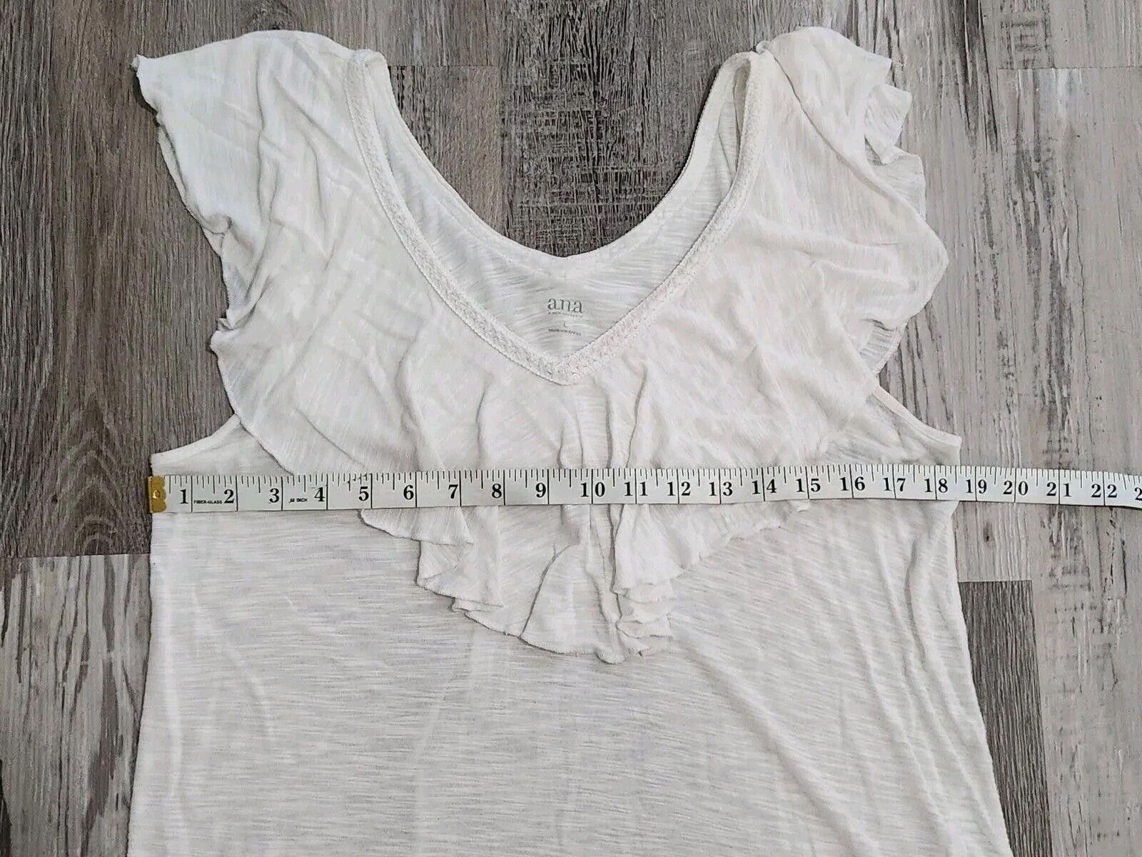 Designer Ana Top Large White V Neck Flowy Shirt Blouse Lightweight Size L / US 10 / IT 46 - 4 Thumbnail