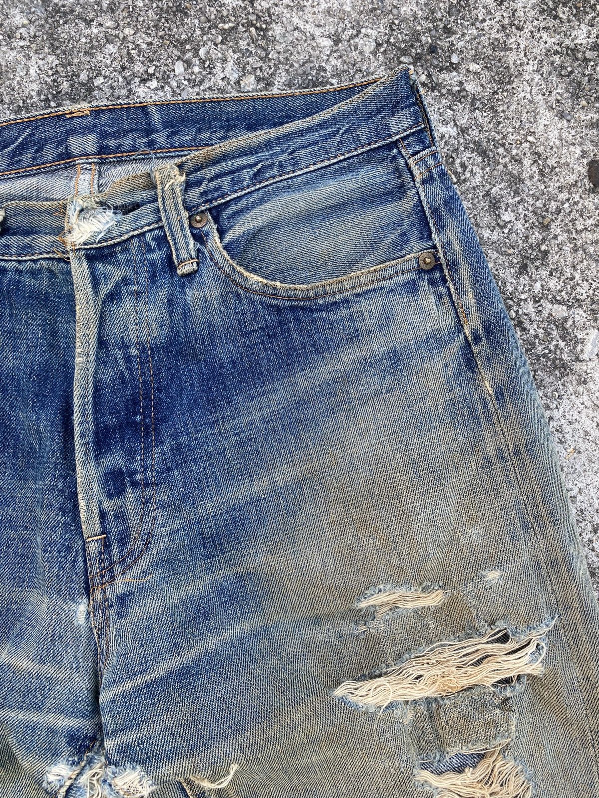 Denime Denime Japan Thrashed Distressed Selvedge Denim Size US 30 / EU 46 - 12 Thumbnail