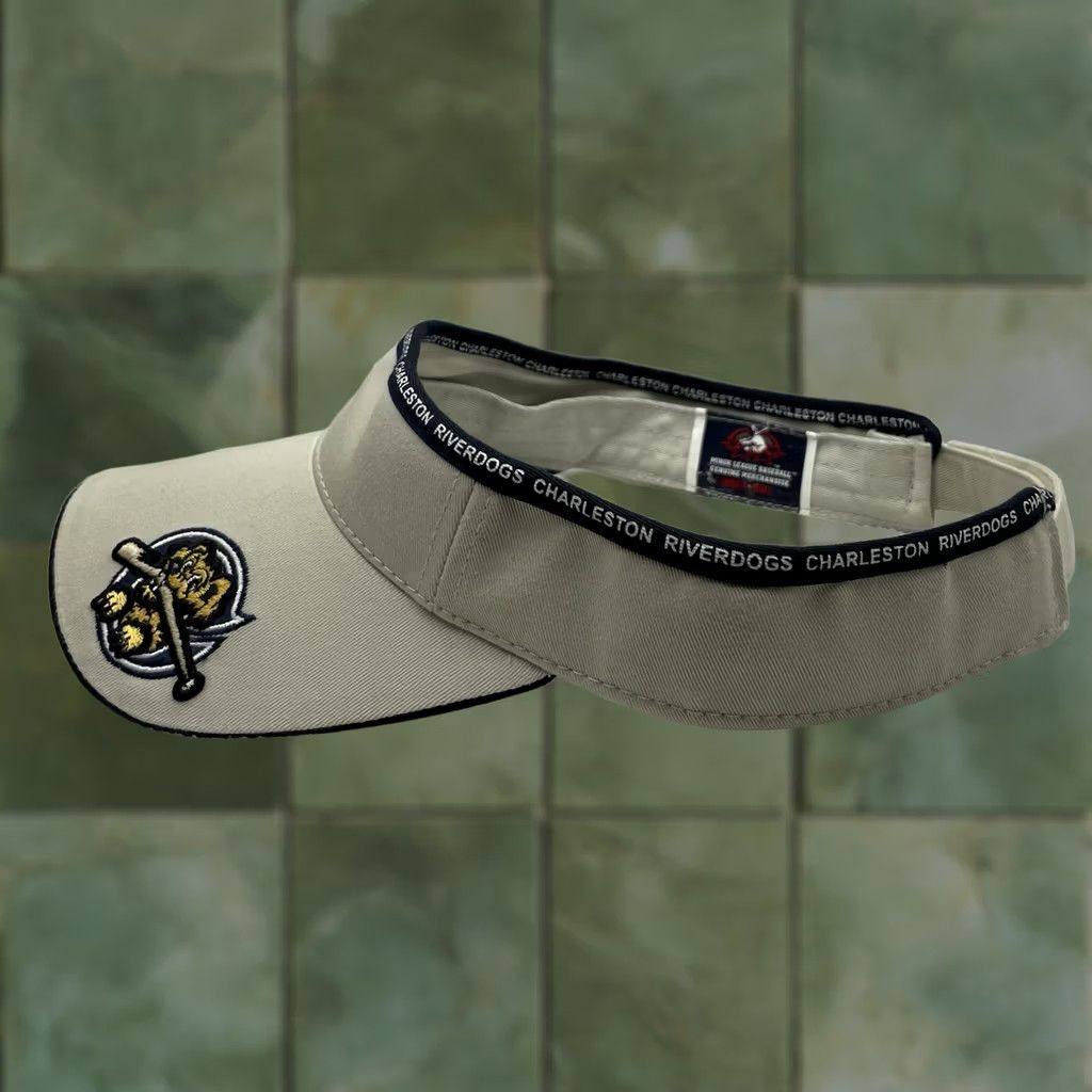 American Needle American Needle Visor Mens Beige MILB Charleston Riverdogs Logo Hook Loop Size ONE SIZE - 1 Thumbnail