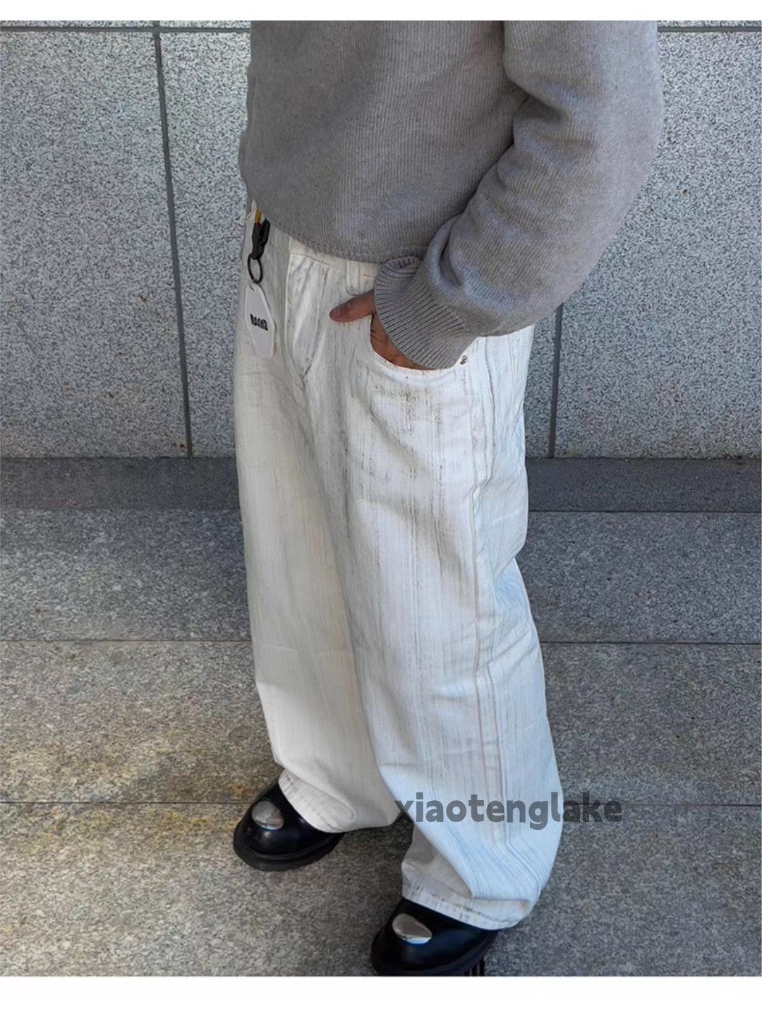 zx vintage distressed Stain paint punk yuppie flared jeans