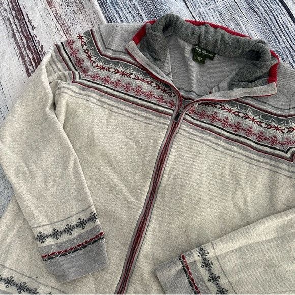 Eddie Bauer Eddie Bauer Gray and Red Zip-Up Sweater Size XL / US 12-14 / IT 48-50 - 4 Thumbnail