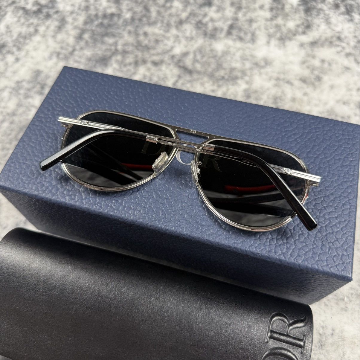 Dior Dior Aviator Sunglasses Oblique Monogram Lens Silver Size ONE SIZE - 4 Thumbnail