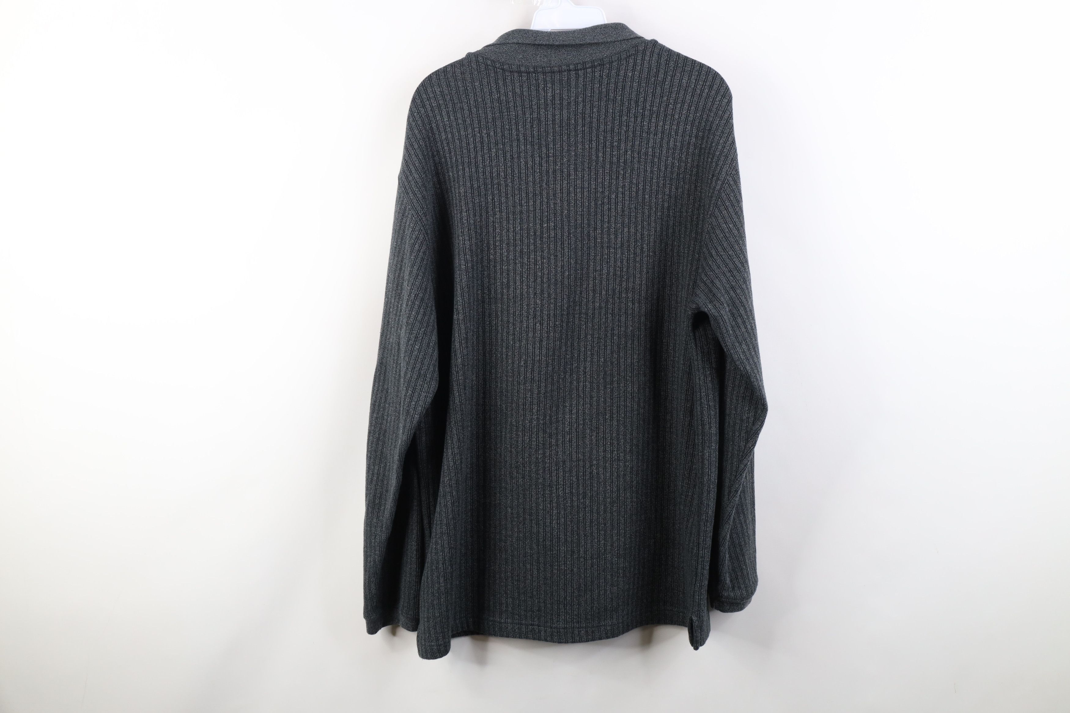 Vintage Vintage 90s Streetwear Ribbed Knit Long Sleeve Rugby Polo Size US M / EU 48-50 / 2 - 8 Thumbnail