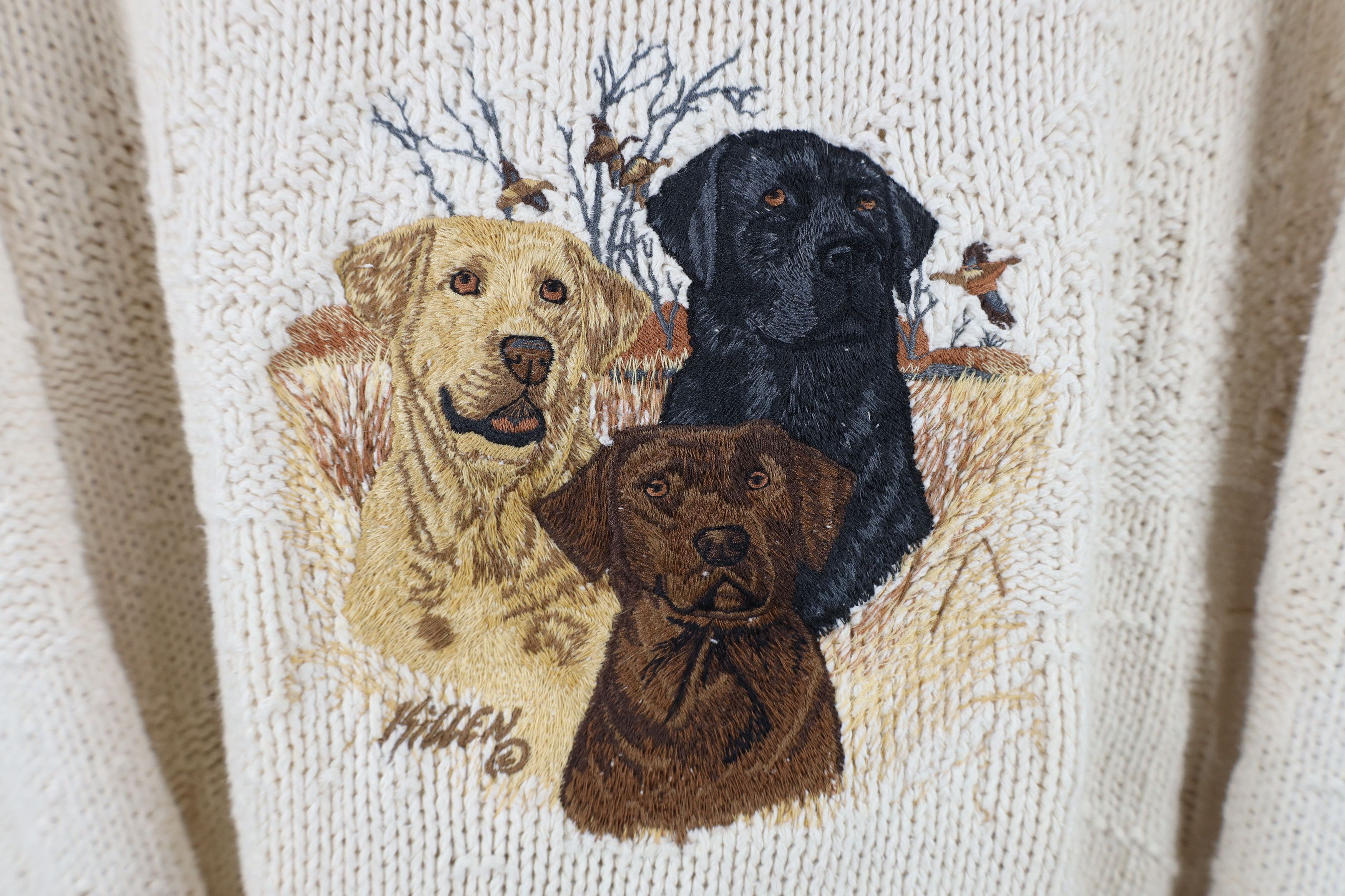 Vintage Vintage 90s Streetwear Labrador Duck Knit Sweater USA Size US L / EU 52-54 / 3 - 4 Thumbnail