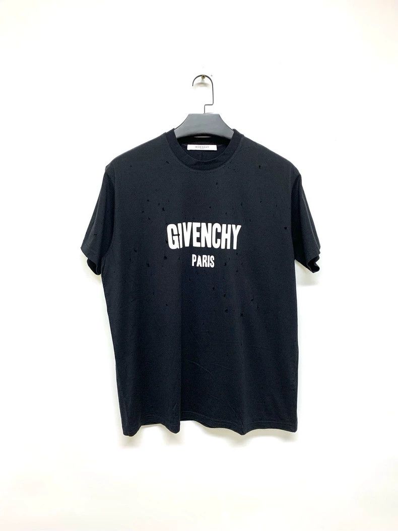 Givenchy Givenchy Chest Logo Destruction Short Sleeve T-Shirt 2506-N Size US XS / EU 42 / 0 - 1 Thumbnail