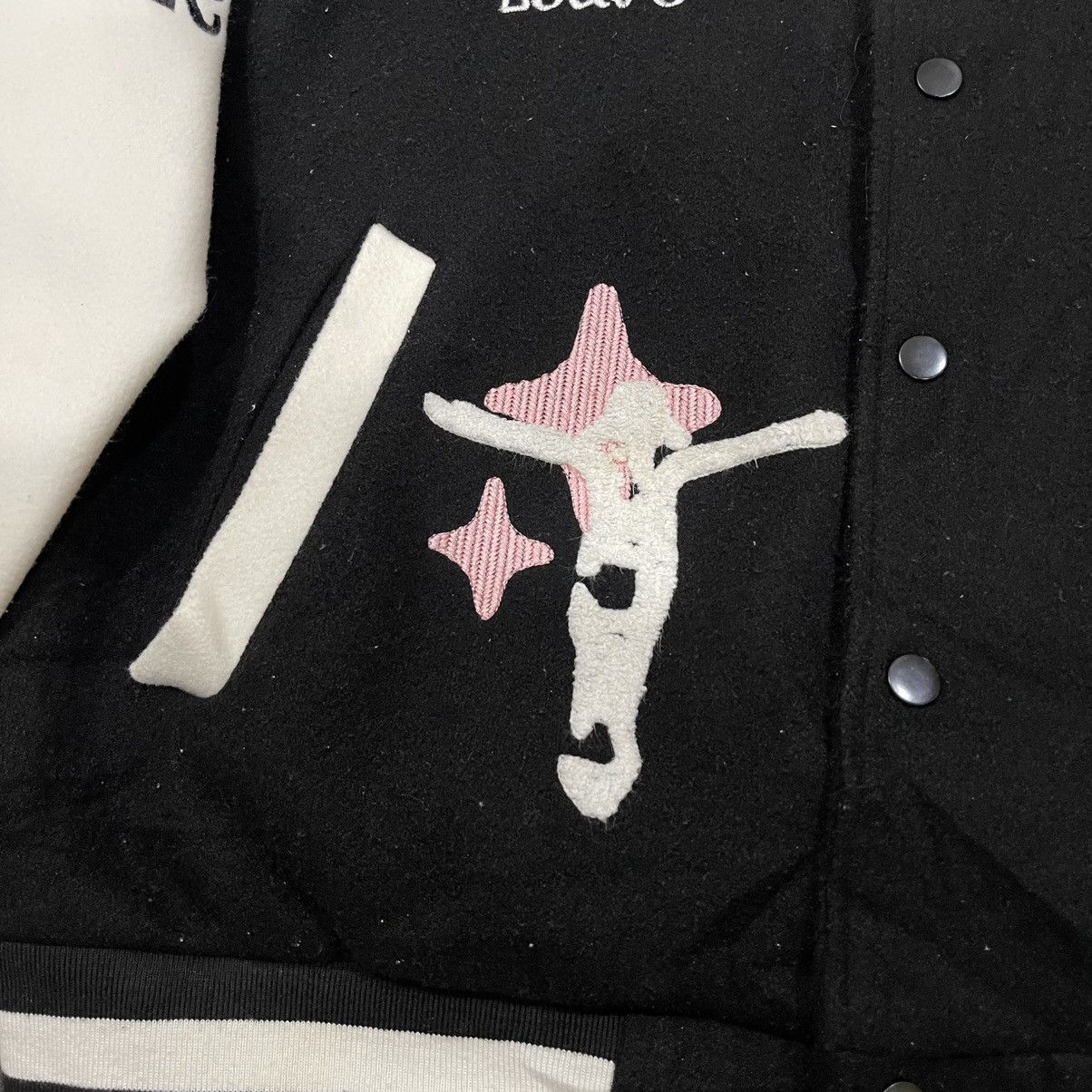 Japanese Brand Black Air Wool Snap Button Varsity Bomber Jacket Size US L / EU 52-54 / 3 - 17 Thumbnail