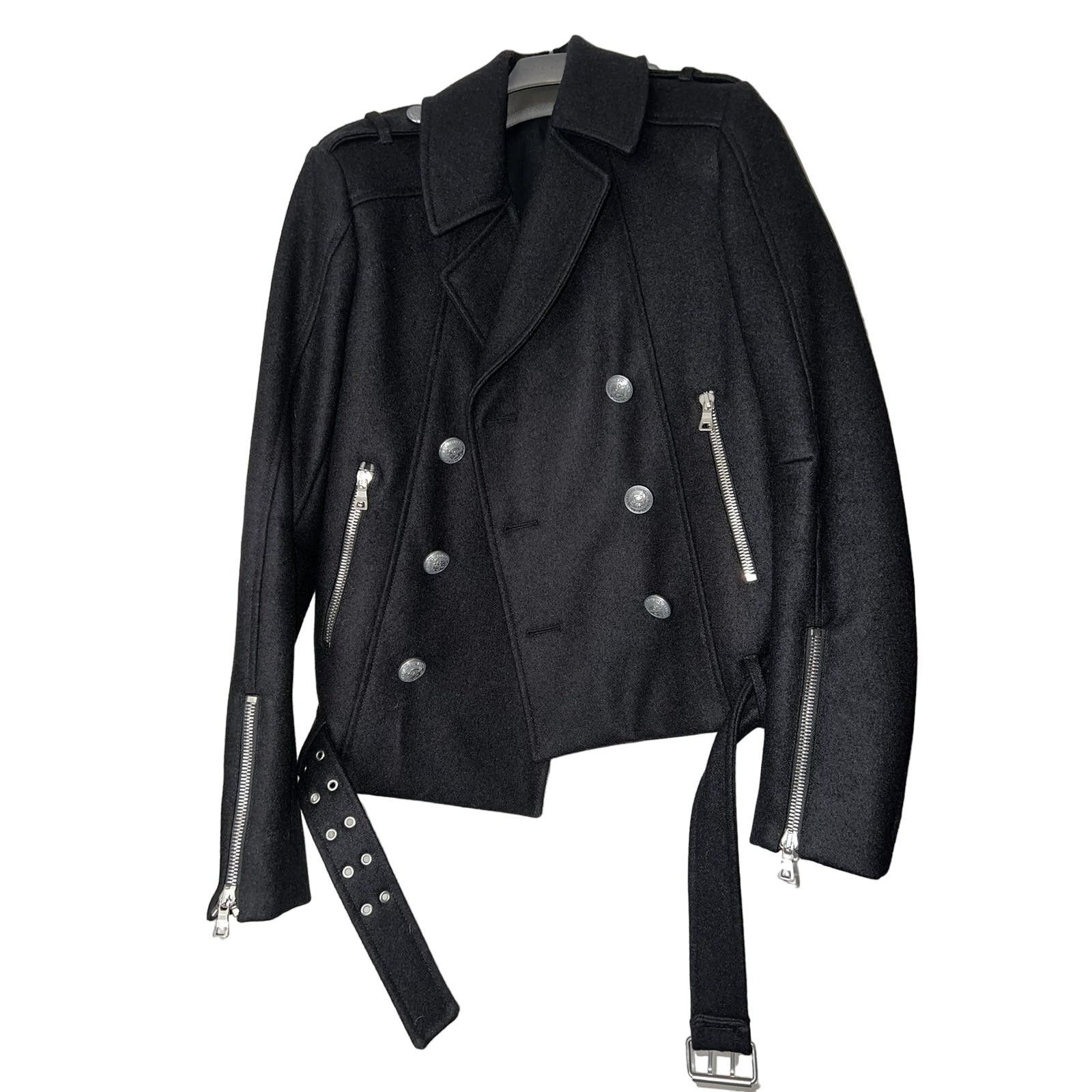 Balmain Balmain Double Breasted Biker Peacoat/Blazer Size 48R - 2 Thumbnail