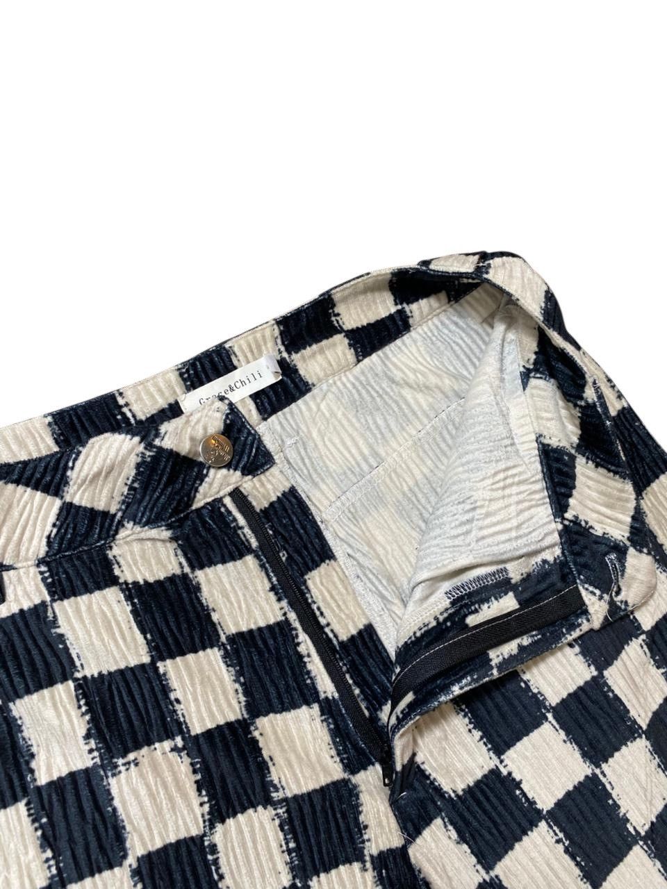 Beauty Beast 2000s Grace&Chili Checkerboard Corduroy Flared Pants Y2K Size US 27 - 4 Thumbnail