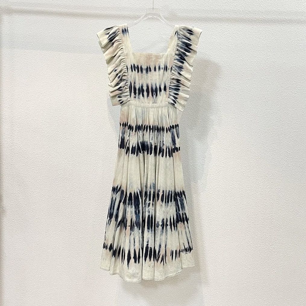 Dior Dior Tie-Dye Ruffle Midi Dress Size 34 Size XS / US 0-2 / IT 36-38 - 1 Thumbnail