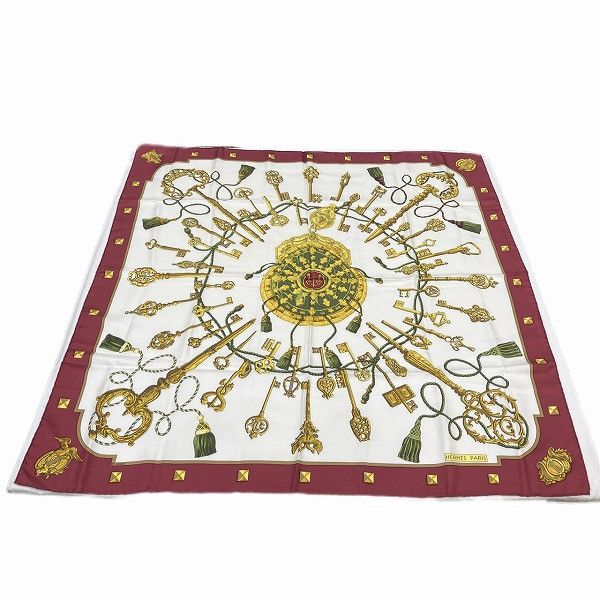 Hermes Hermes Hermes 100% Silk 90cm Carre 90 LES CLES Scarf Canvas Scarf in Good Condition Size ONE SIZE - 1 Thumbnail