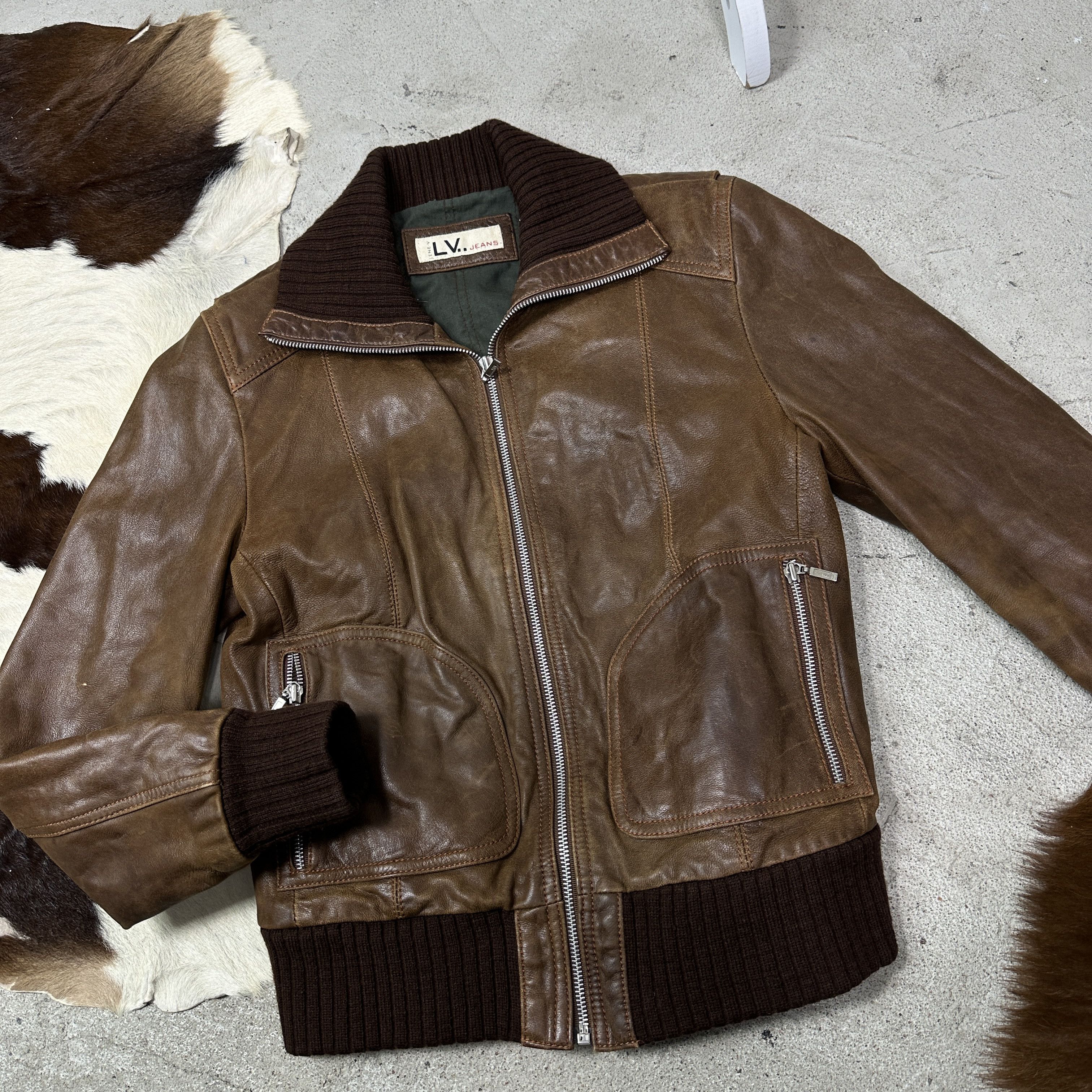 Vintage Vintage Leather Biker Moto Oversize Dark Jacket 00s Size US L / EU 52-54 / 3 - 3 Thumbnail