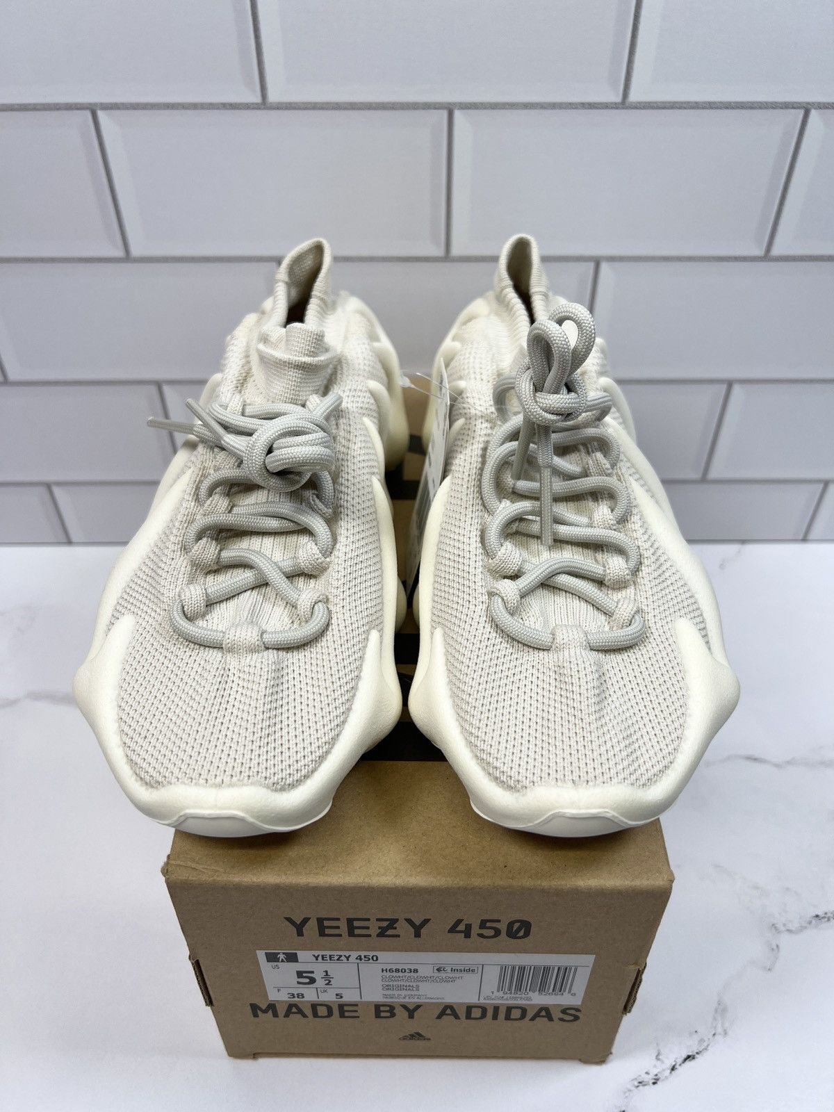 Adidas NEW Adidas Yeezy Boost 450s 450 Cloud White Whites Size US 5.5 / IT 35.5 - 2 Thumbnail