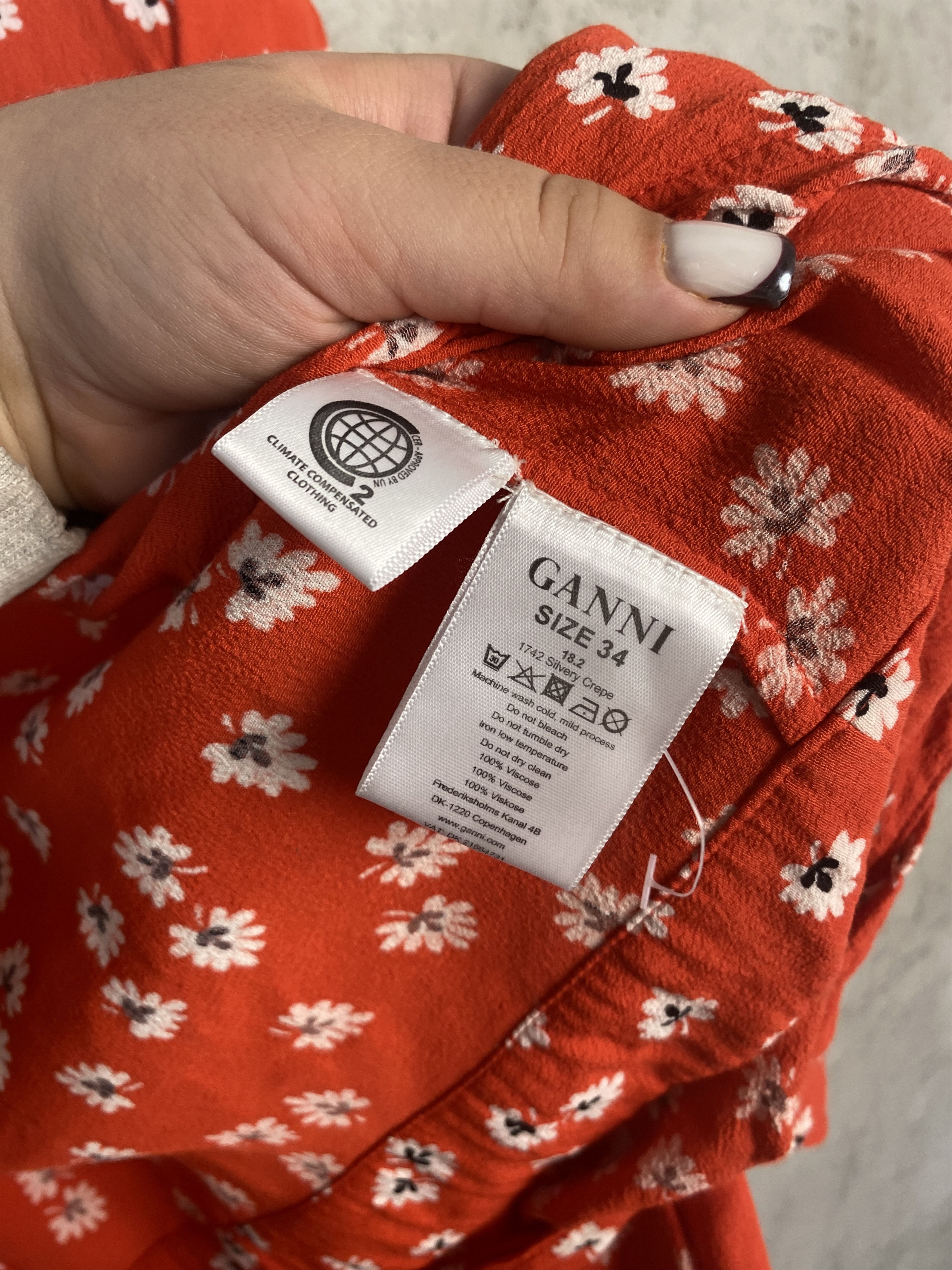 Ganni Ganni Silvery Creep shirt floral viscose casual Size XS / US 0-2 / IT 36-38 - 5 Thumbnail