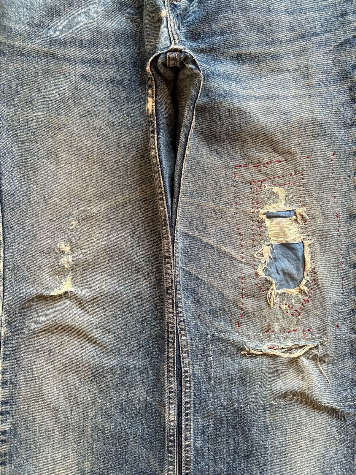 LVC × Levi's × Levi's Vintage Clothing Vintage 90s Levis 505 Orange Tab Patch Distressed Baggy Jean Size US 32 / EU 48 - 5 Thumbnail