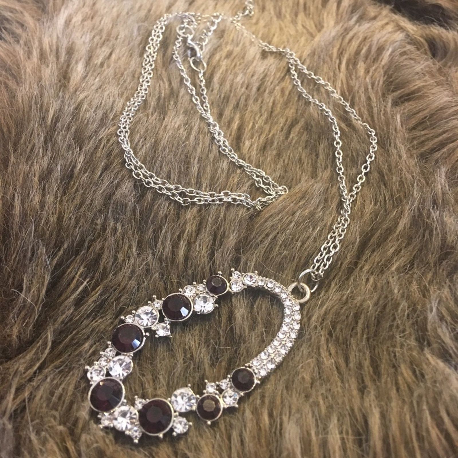 Jewelry Deep purple stone covered amulet on chain necklace Size ONE SIZE - 9 Thumbnail