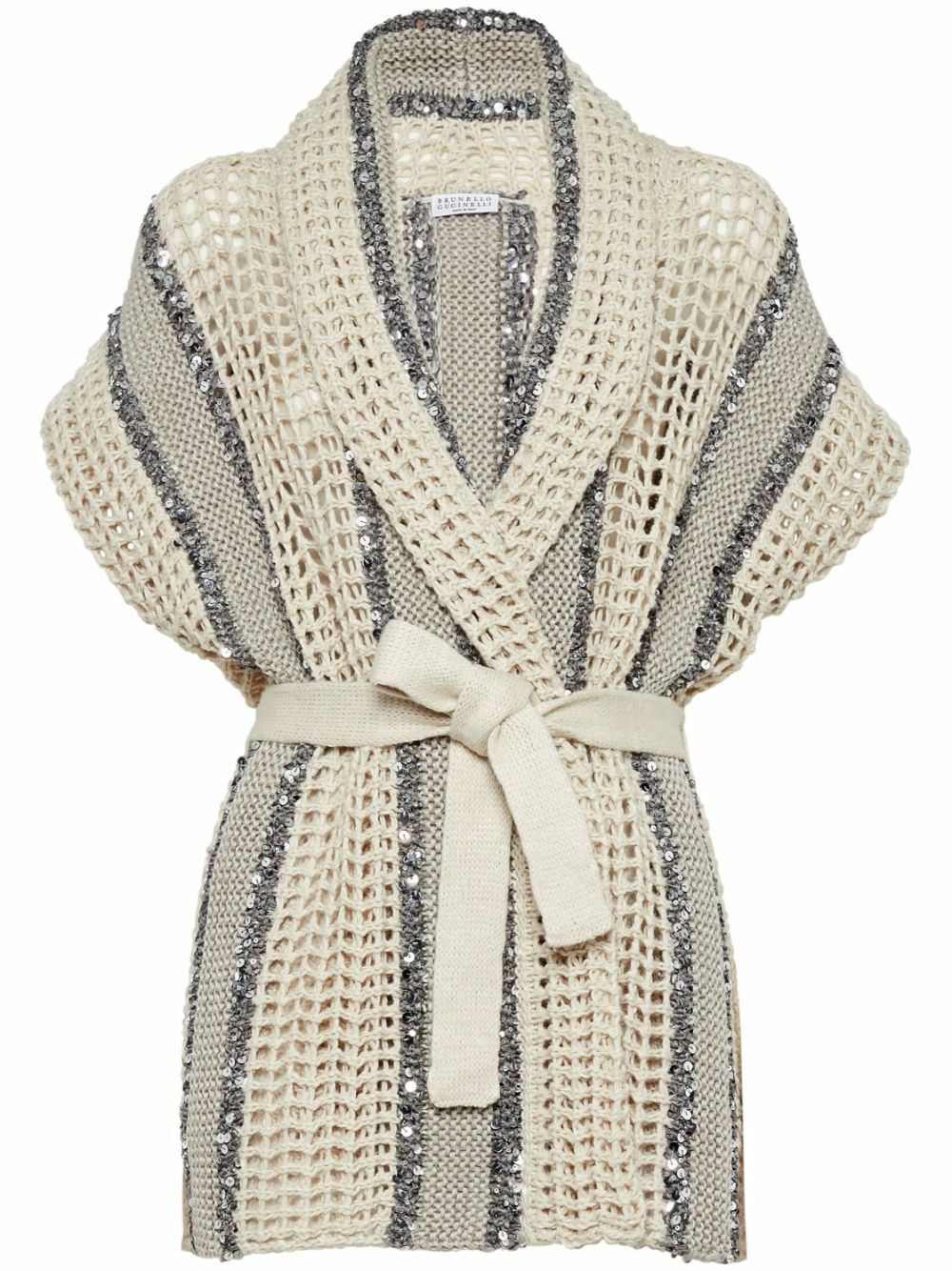 Brunello Cucinelli o1w1db10825 Cardigan in Beige/Khaki Size S / US 4 / IT 40 - 5 Thumbnail