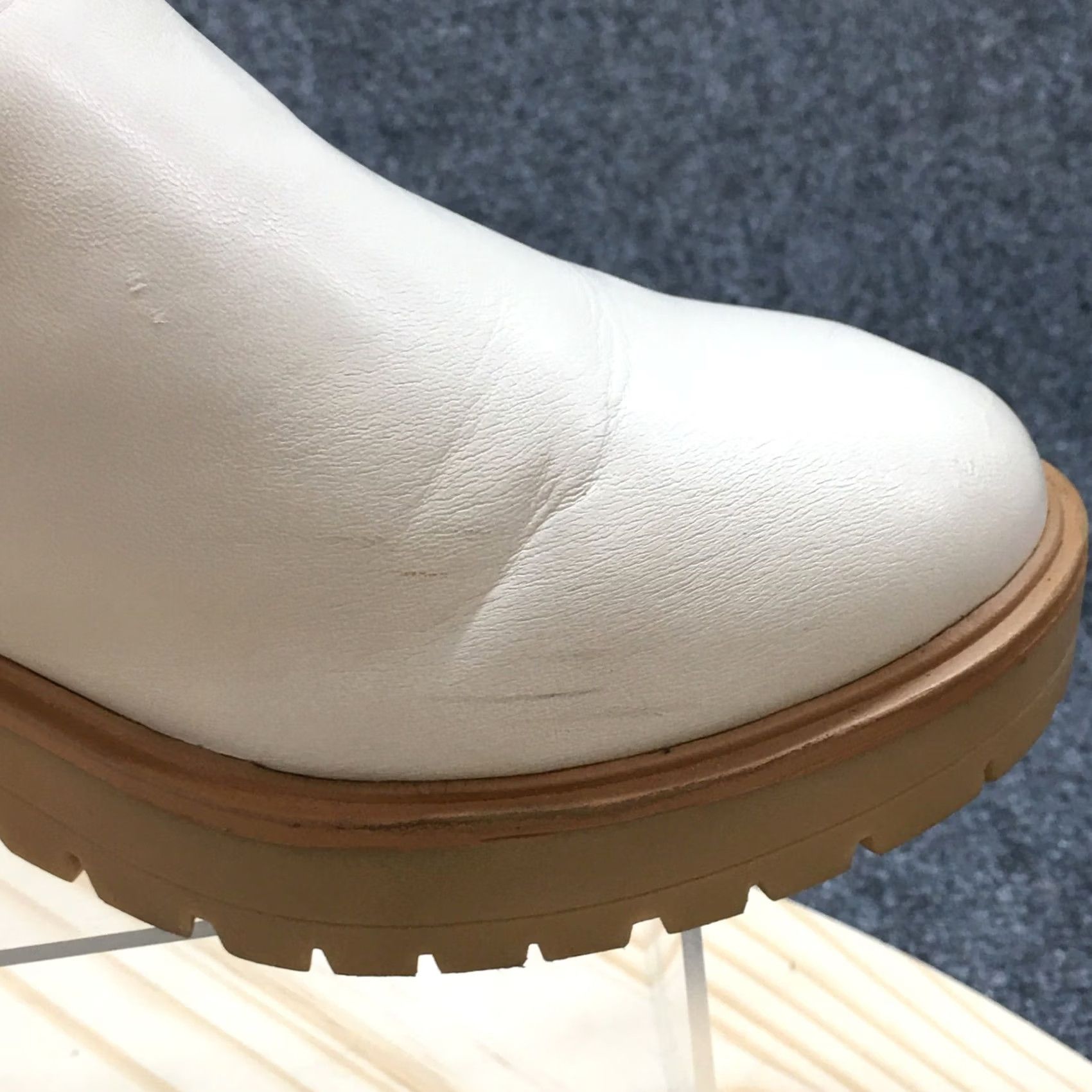 Vintage Universal Thread Boots Womens 8.5 Katrina Platform Bootie Ivory Casual Ankle Top Women Platform Boots, 8.5, Ivory, Casual, Faux Leather, Block Heel Size M / US 6-8 / IT 42-44 - 3 Thumbnail
