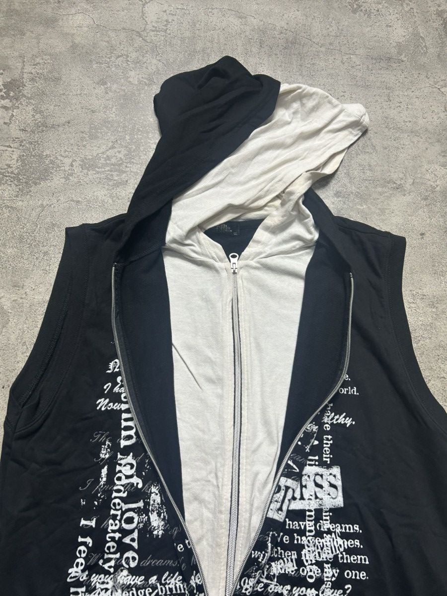 Japanese Brand Y2K Triune 3 Design - Double Layer Poem Vest Hooded Size US M / EU 48-50 / 2 - 4 Thumbnail