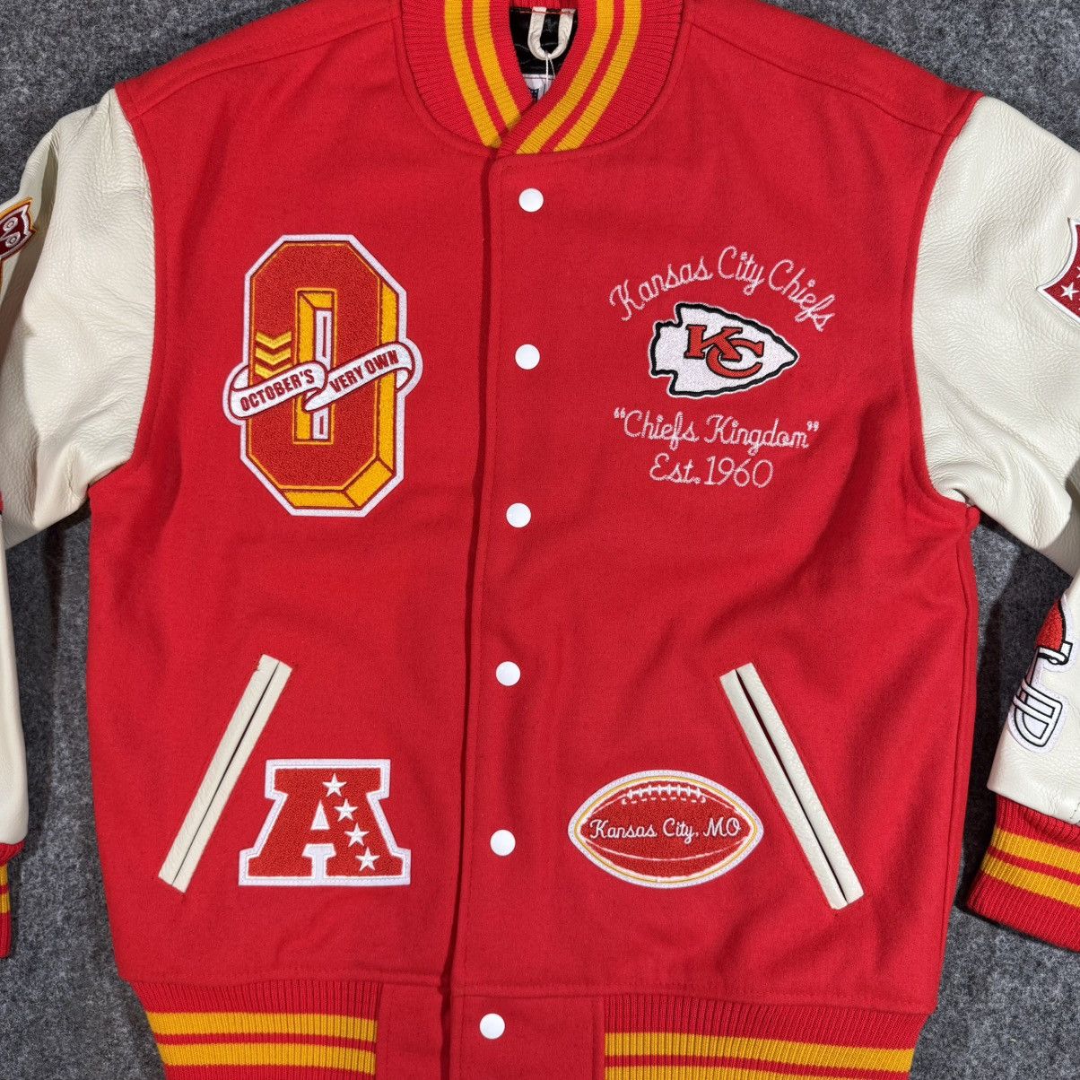 October's Very Own OVO x NFL Kansas City Chiefs Full-Snap Varsity Jacket Red Size US M / EU 48-50 / 2 - 4 Thumbnail