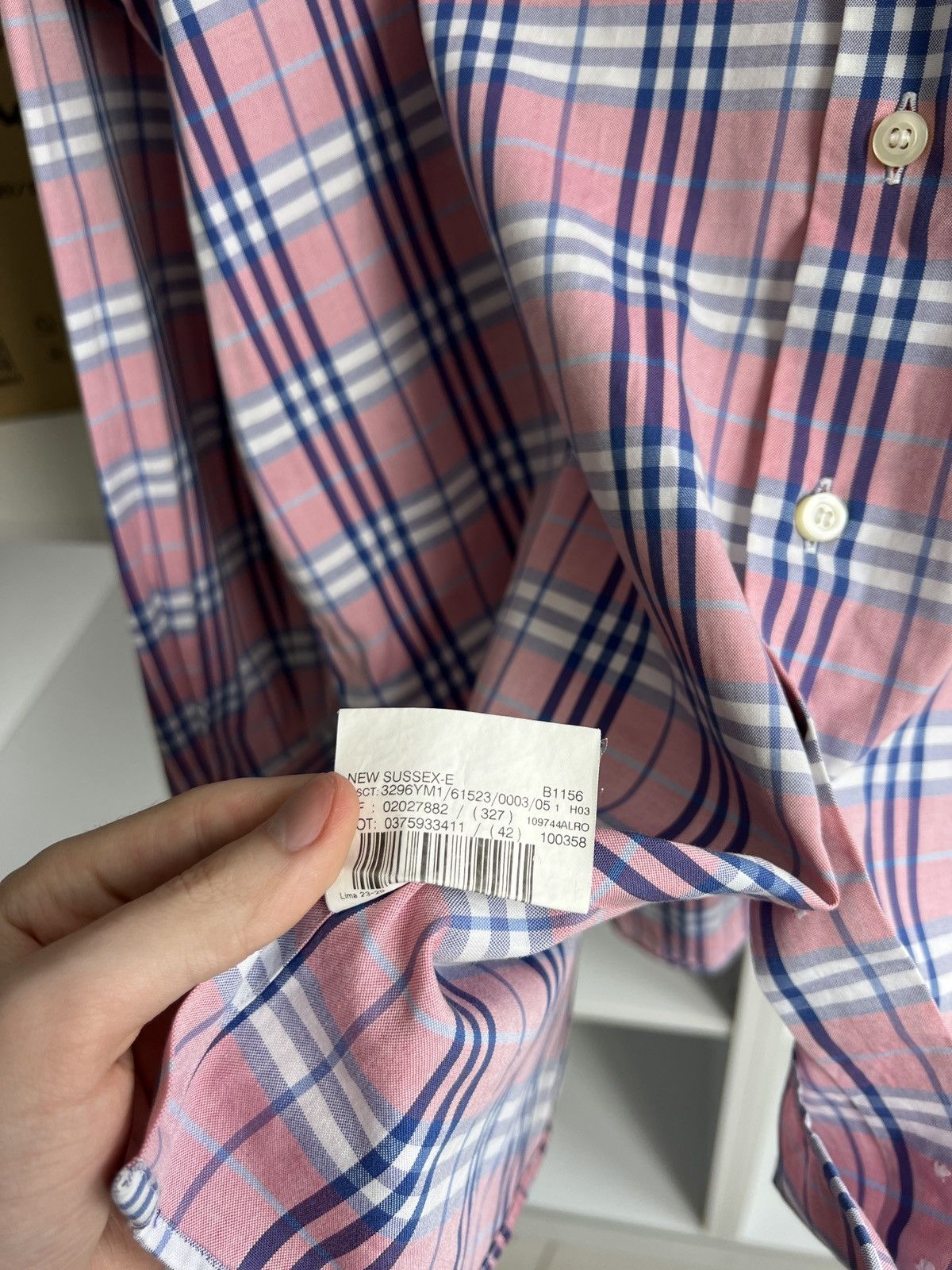 Burberry × Vintage VintageBurberry Check Button-Down Shirt Pink Checked Size US L / EU 52-54 / 3 - 11 Thumbnail