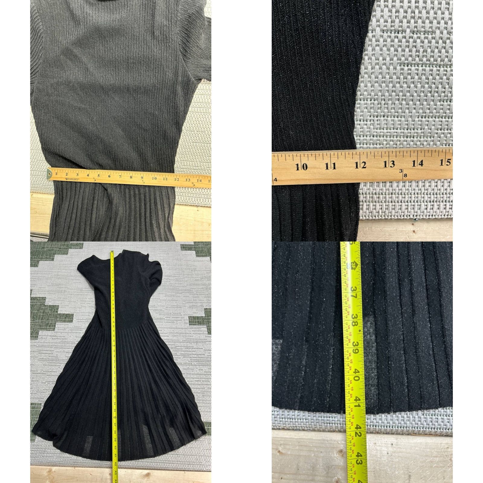 Vintage kate spade new york Dress Womens Small Black Round Neck Fit And Flare Textured Knee Length Size S / US 4 / IT 40 - 8 Thumbnail