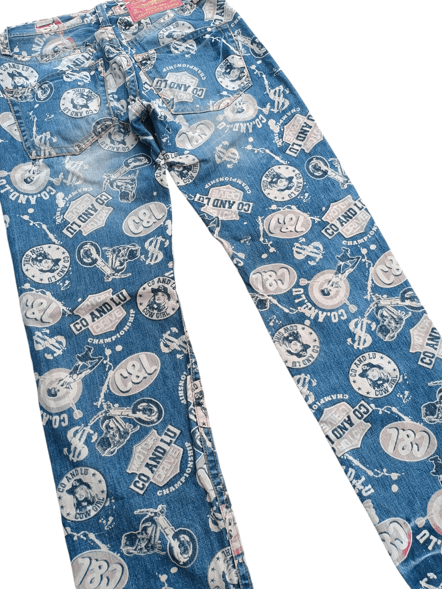 Japanese Brand × Vintage VINTAGE Co&Lu Cow Girl Hysteric Style Fullprint Jeans Size US 29 - 8 Thumbnail